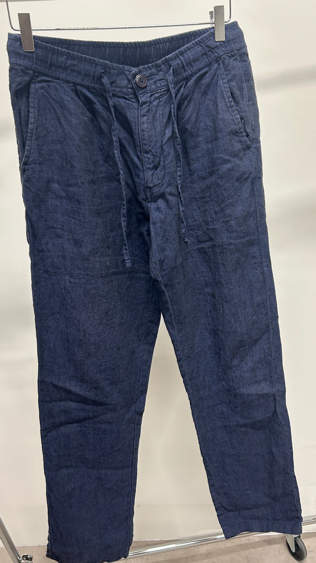 Pantalon en lin bio | Marine 'loose linen pant total eclipse'