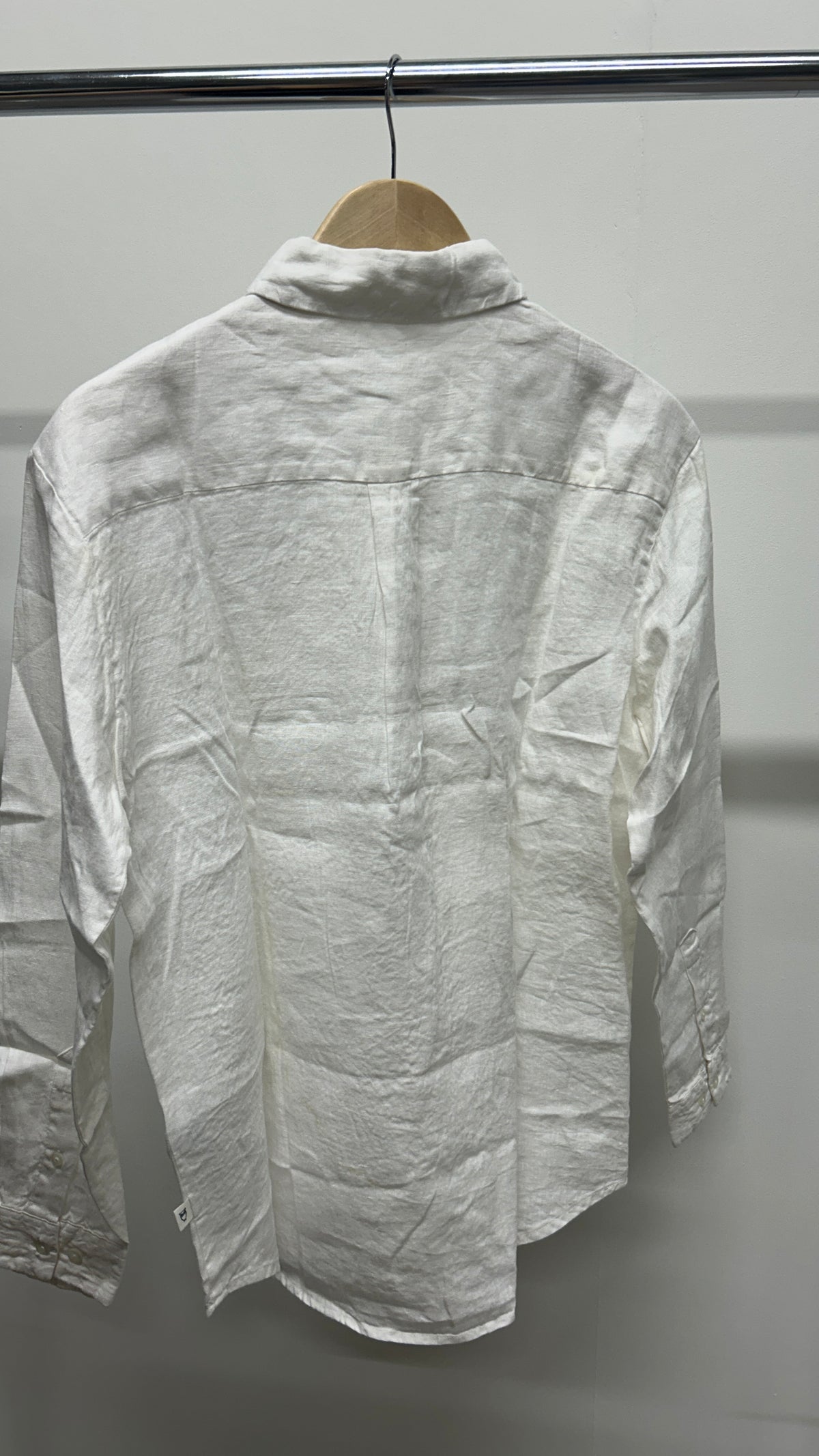 Chemise en lin biologique | blanc 'loose linen long sleeved shirt bright white'