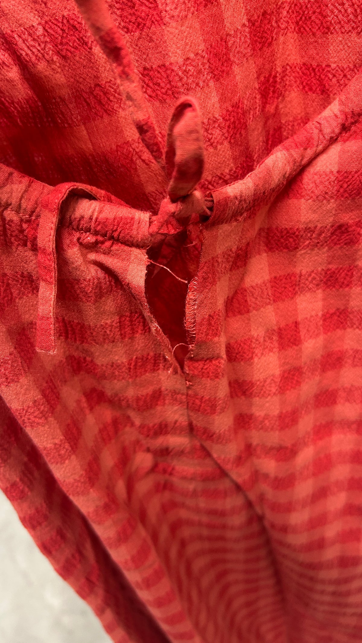 Robe en coton bio | rouge 'red checks seersucker kina dress - red' - red | Red
