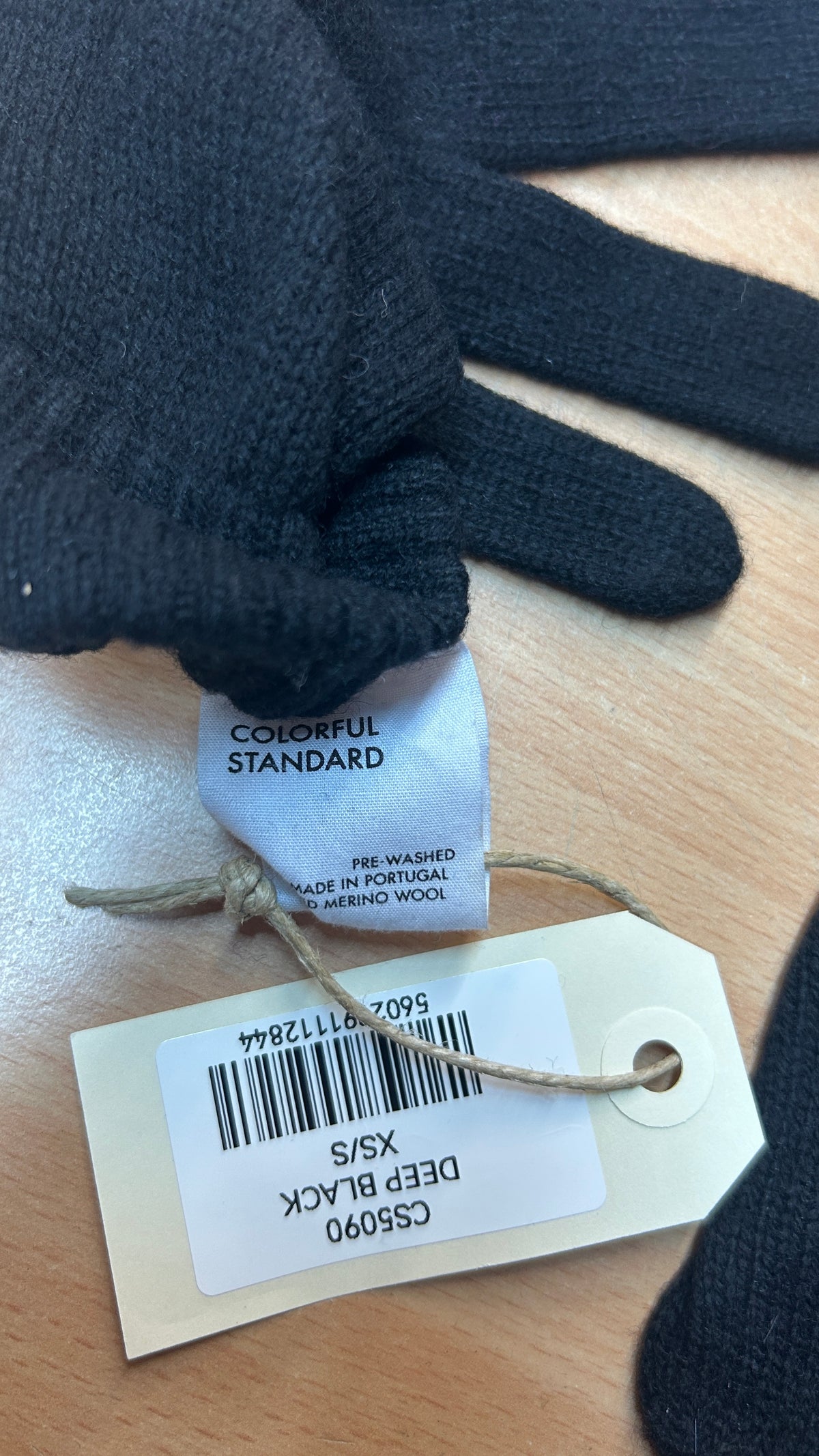 Gant en laine merinos recyclées | noir 'wool gloves - deep black'