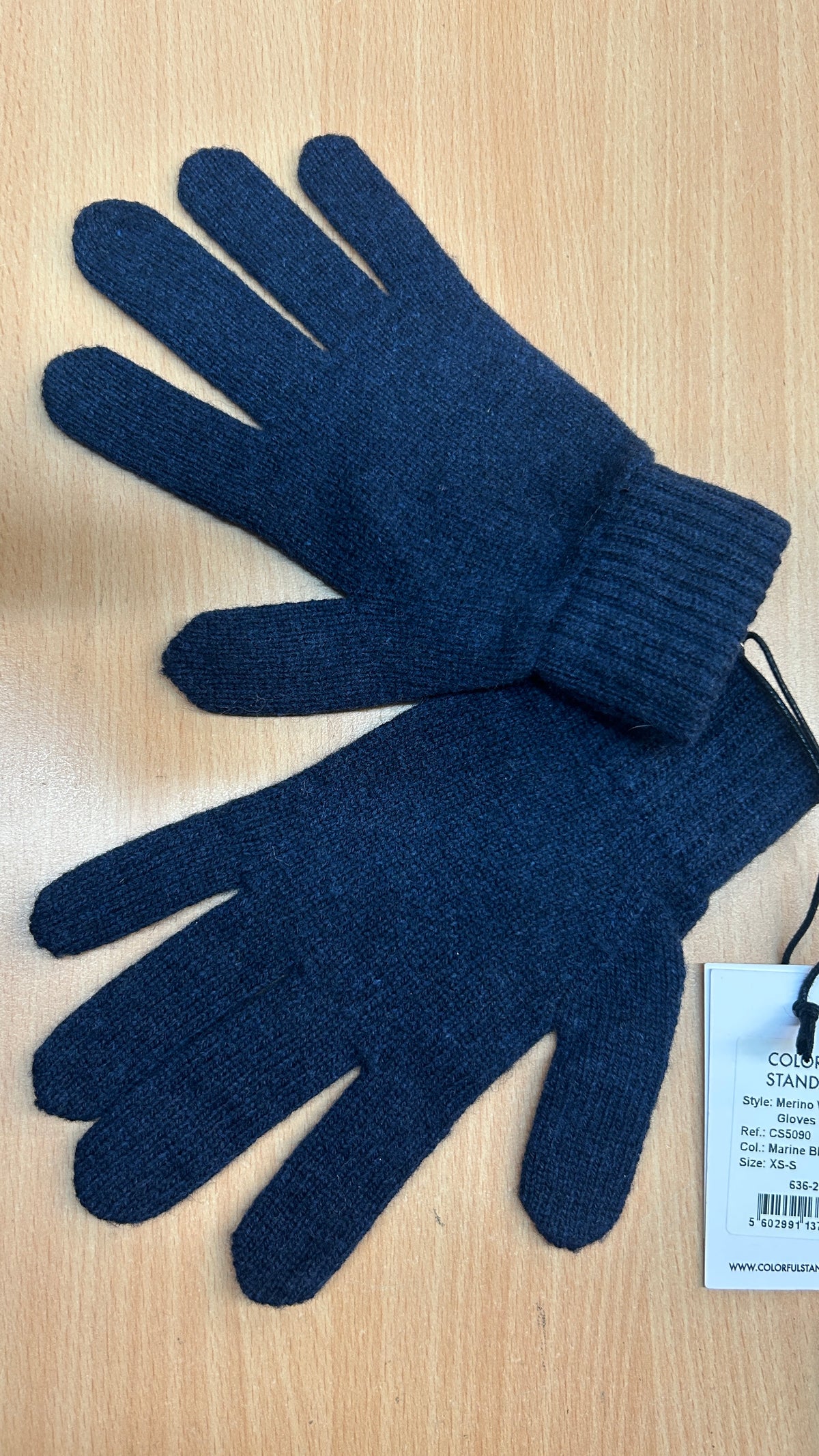 Gants en laine mérinos recyclée | bleu 'merino wool gloves - marine blue'