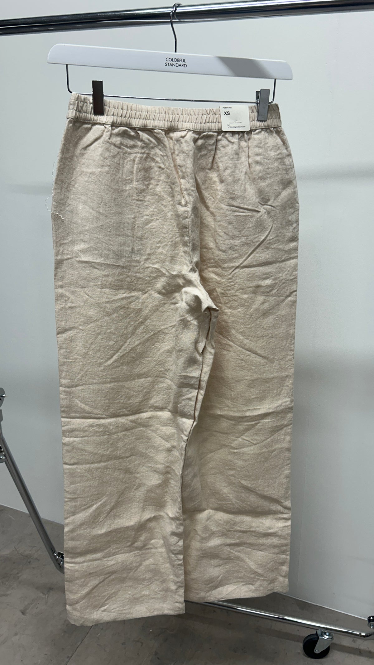 Pantalon ample en lin bio | écru 'Posey wide mid-rise linen pants light feather gray'