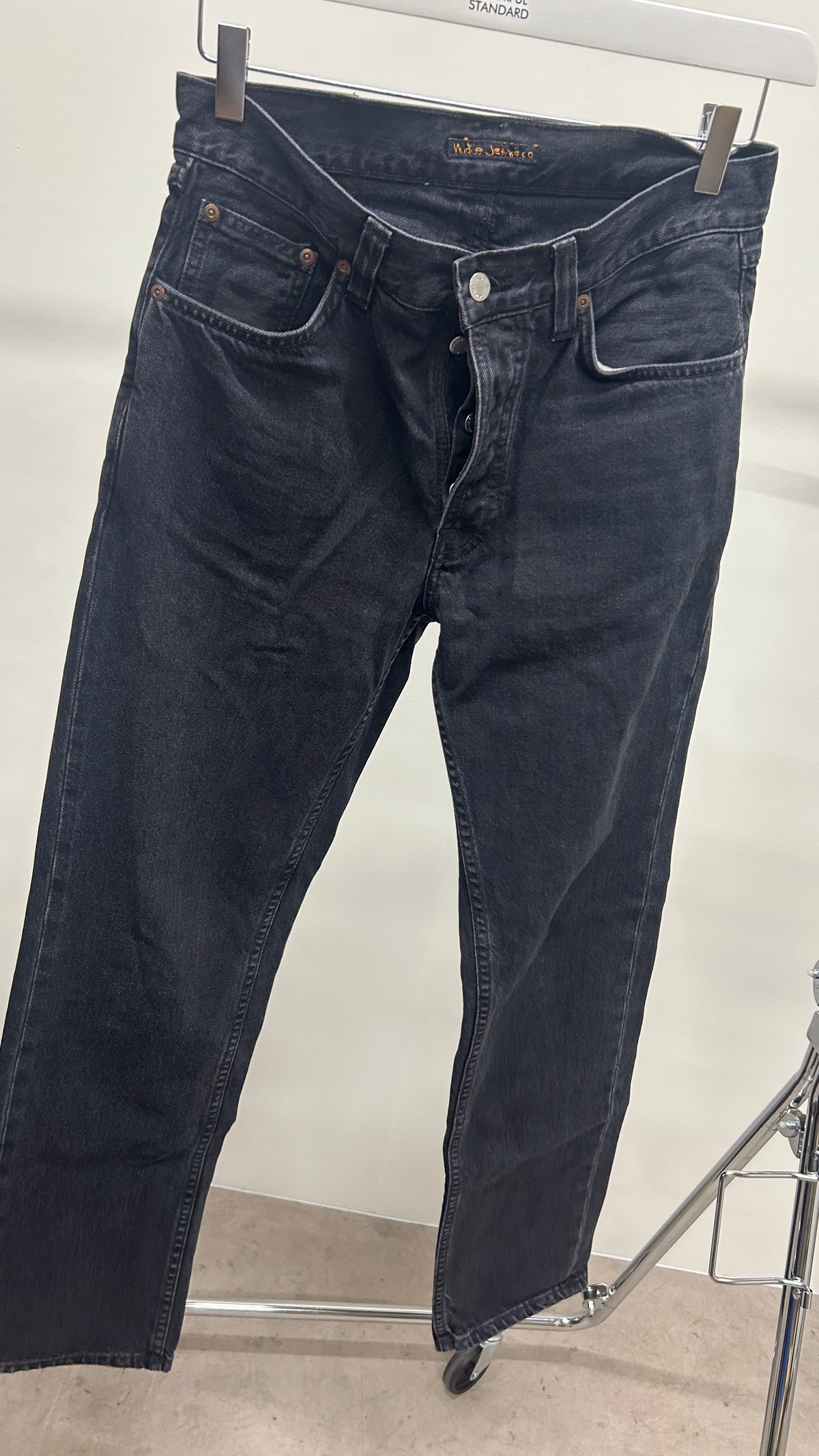 Jean droit large en coton bio | noir 'rad rufus black vintage'