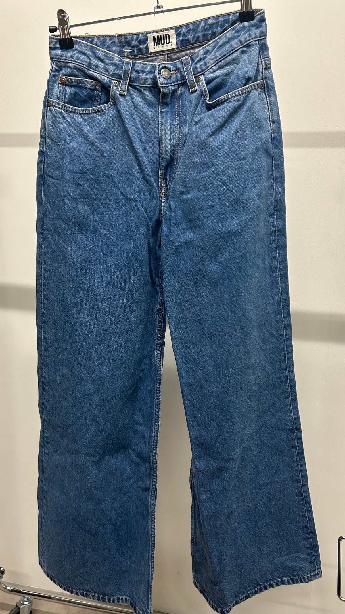 Jean évasé coton bio et recyclé | bleu 'sara high loose - stone vintage'