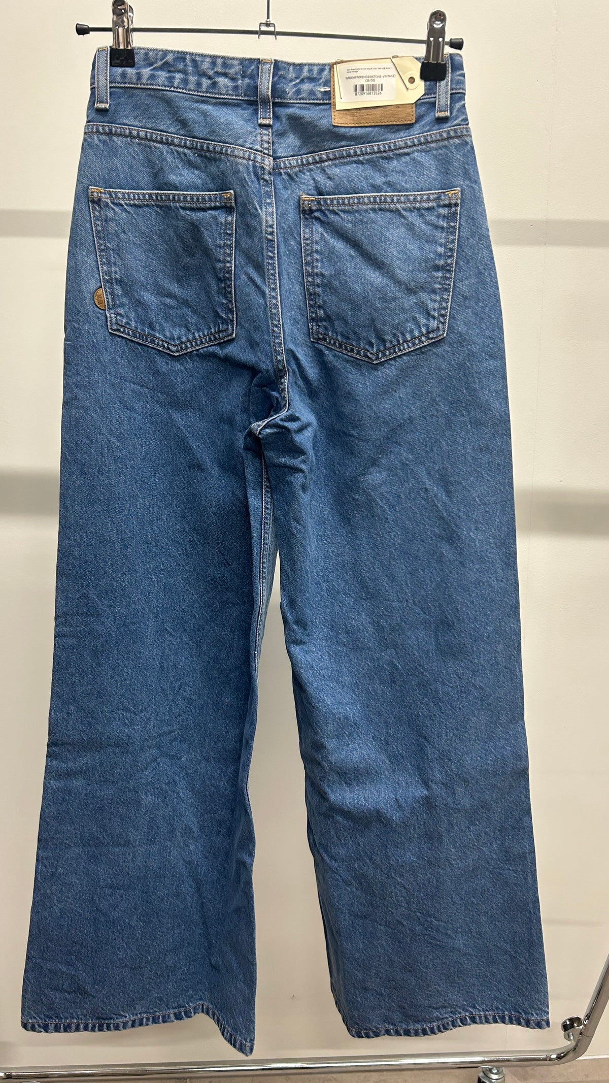 Jean évasé coton bio et recyclé | bleu 'sara high loose - stone vintage'
