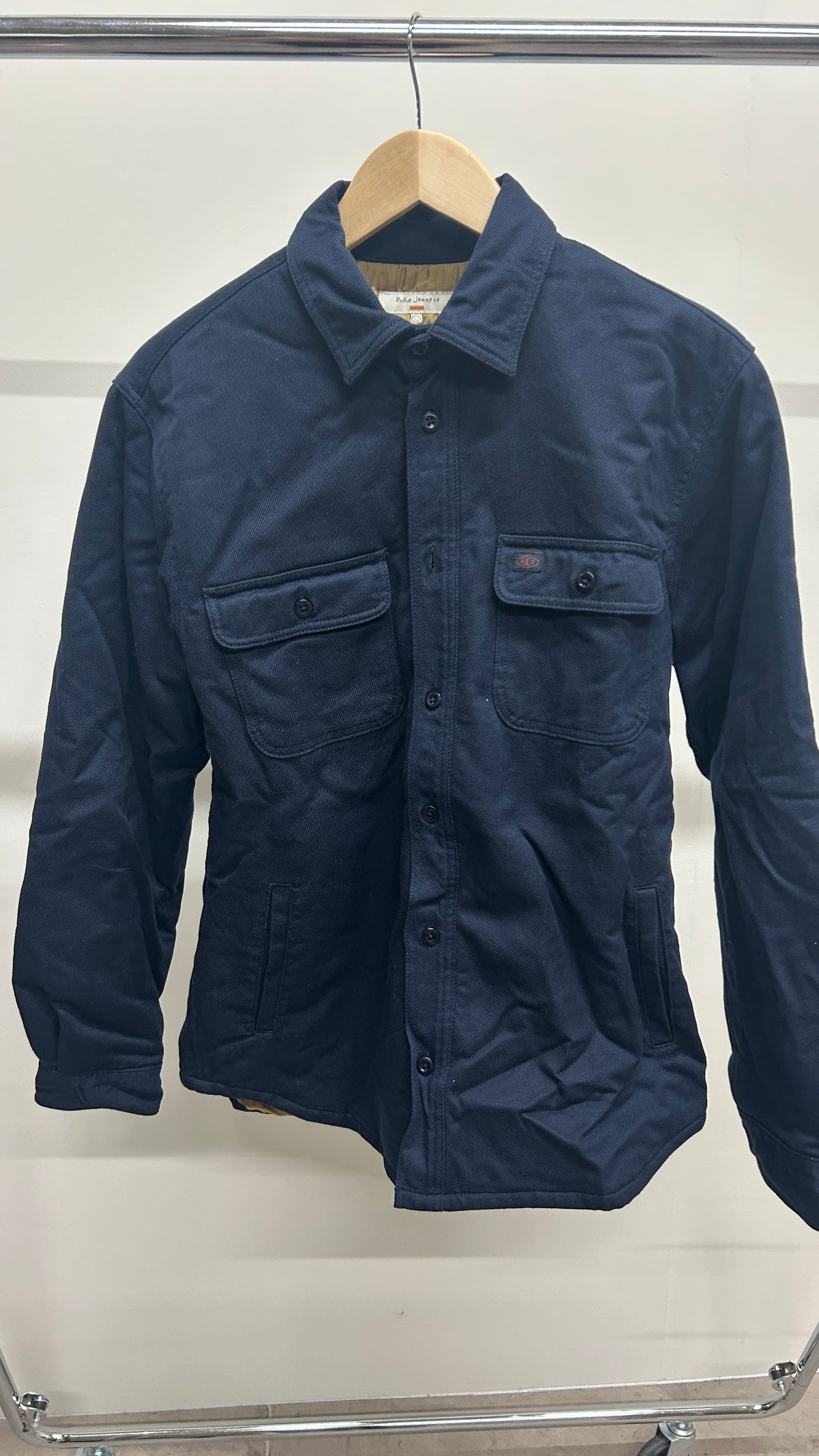 Veste en coton bio | marine 'glenn padded shirt navy'