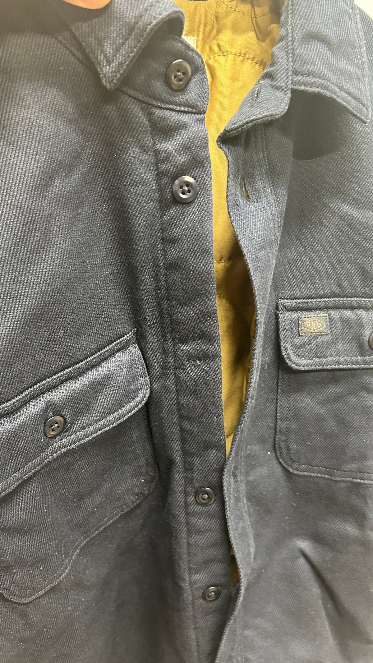 Veste en coton bio | marine 'glenn padded shirt navy'