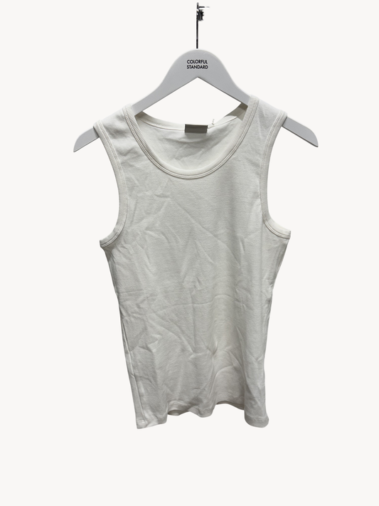 rib tank top forsa white - white