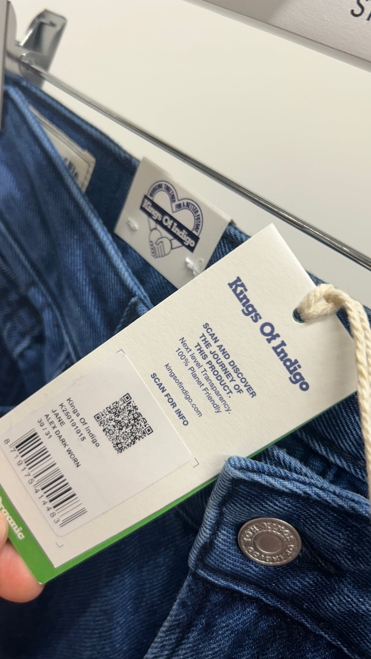 Jean évasé en coton bio | bleu 'jane - alex dark worn'
