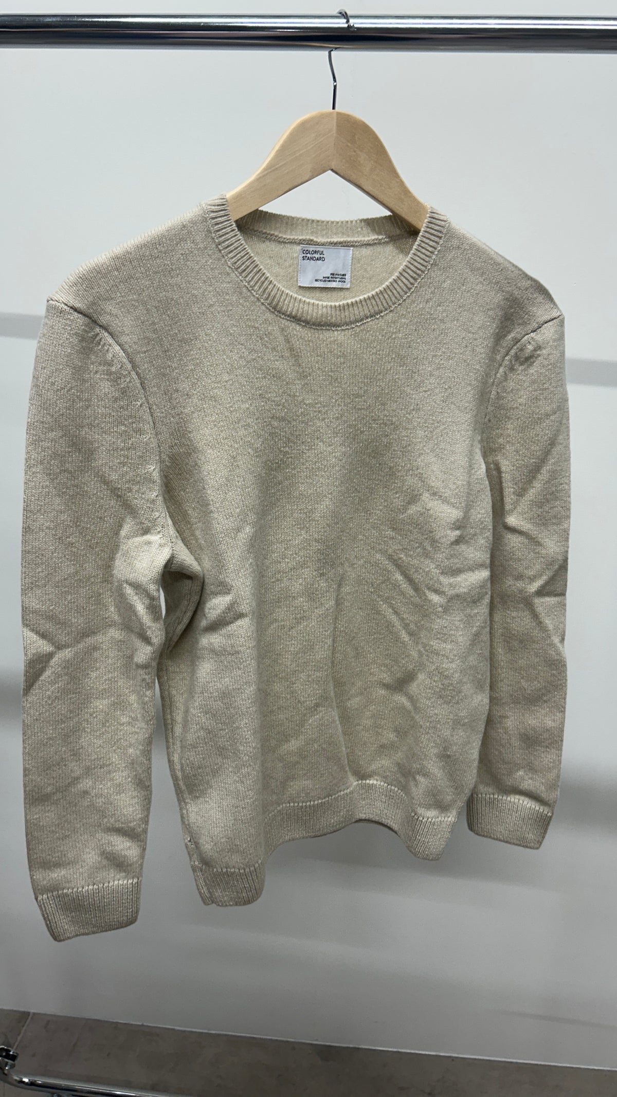 Pull en laine mérinos recyclée  - ivory white
