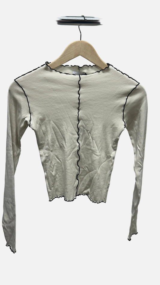 pin-tucked longsleeve organic cotton - nature white