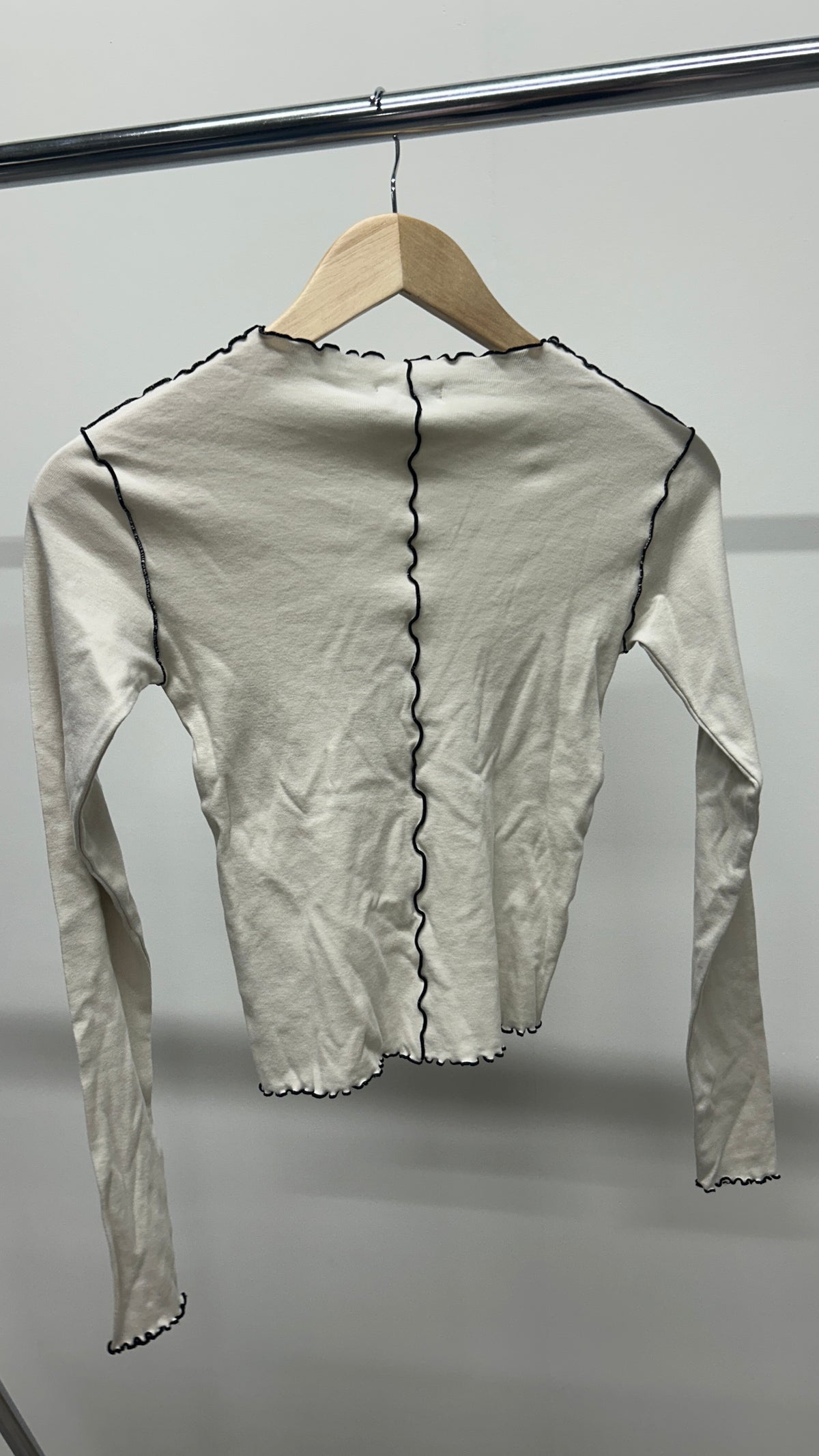 pin-tucked longsleeve organic cotton - nature white