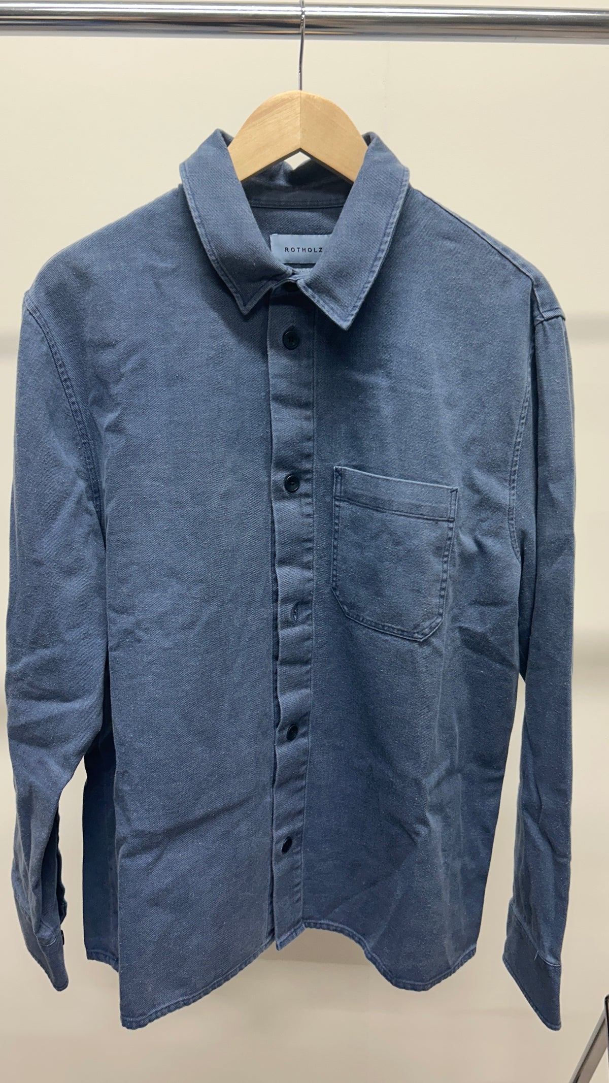 Chemise en coton recyclé | bleu 'denim casual shirt recycled cotton - washed denim'