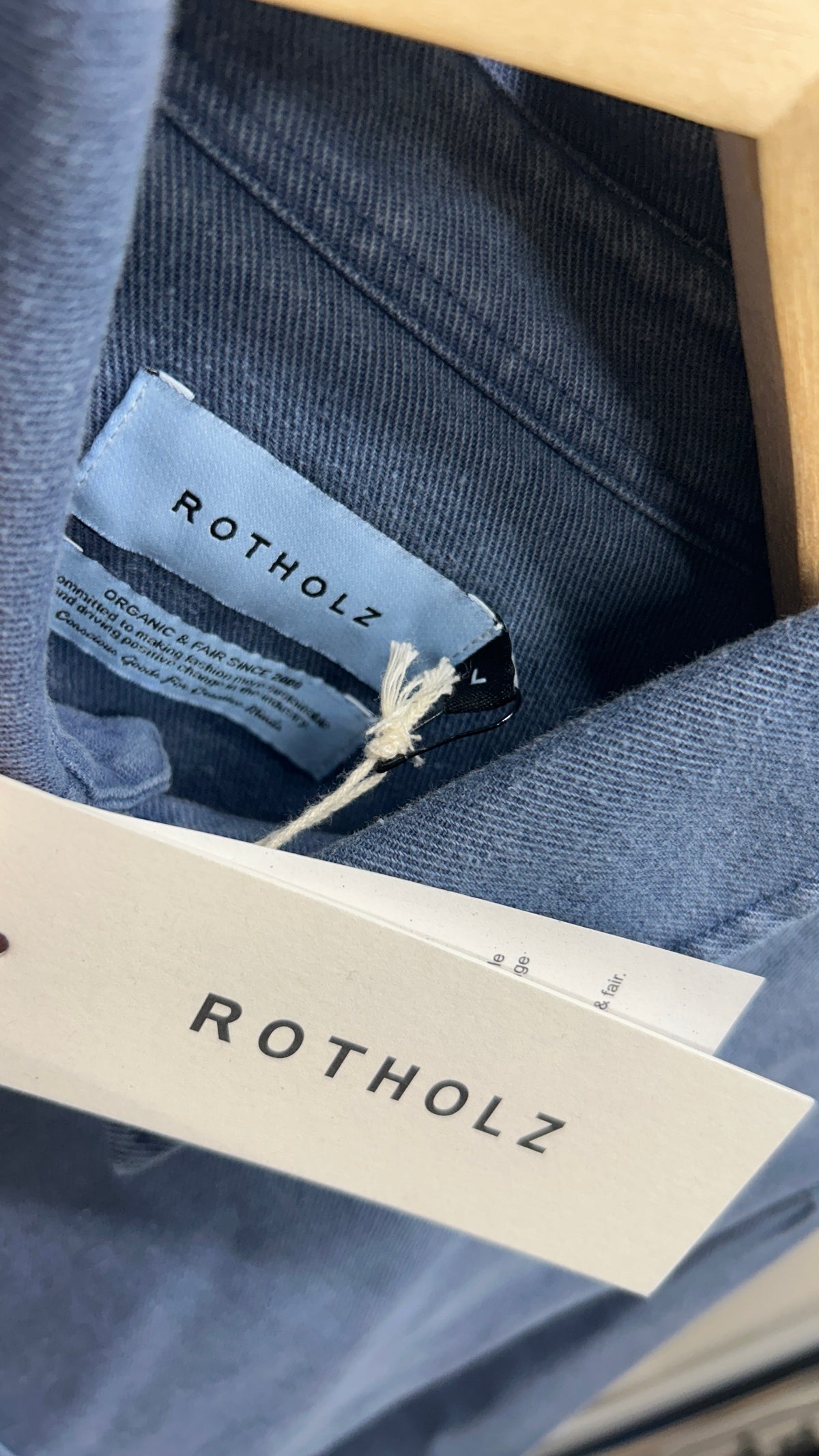Chemise en coton recyclé | bleu 'denim casual shirt recycled cotton - washed denim'