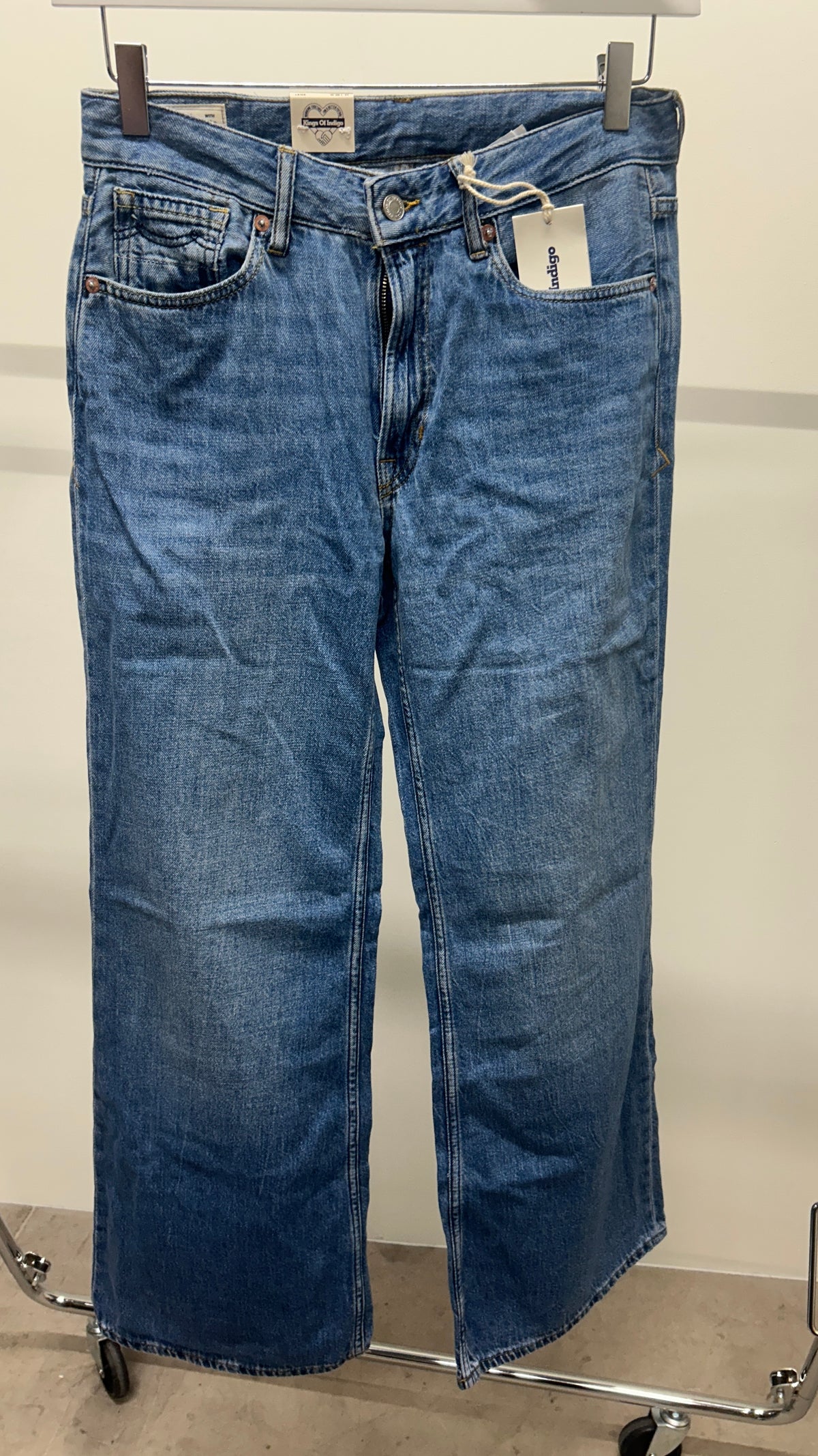 Jean évasé en coton bio | bleu 'Jane hopcete electric mid - hopcete-electric-mid' | Hopcete-electric-mid