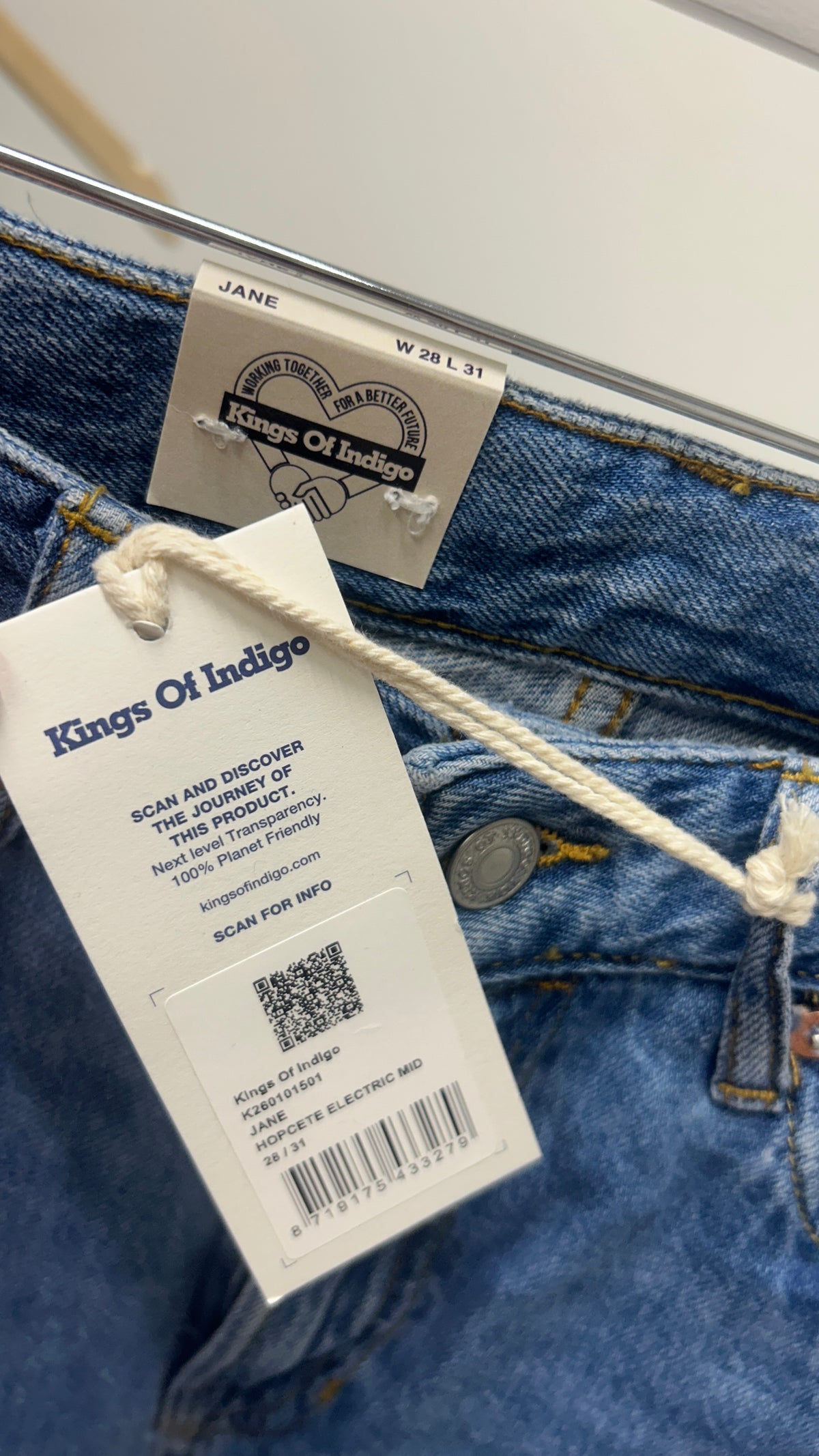 Jean évasé en coton bio | bleu 'Jane hopcete electric mid - hopcete-electric-mid' | Hopcete-electric-mid
