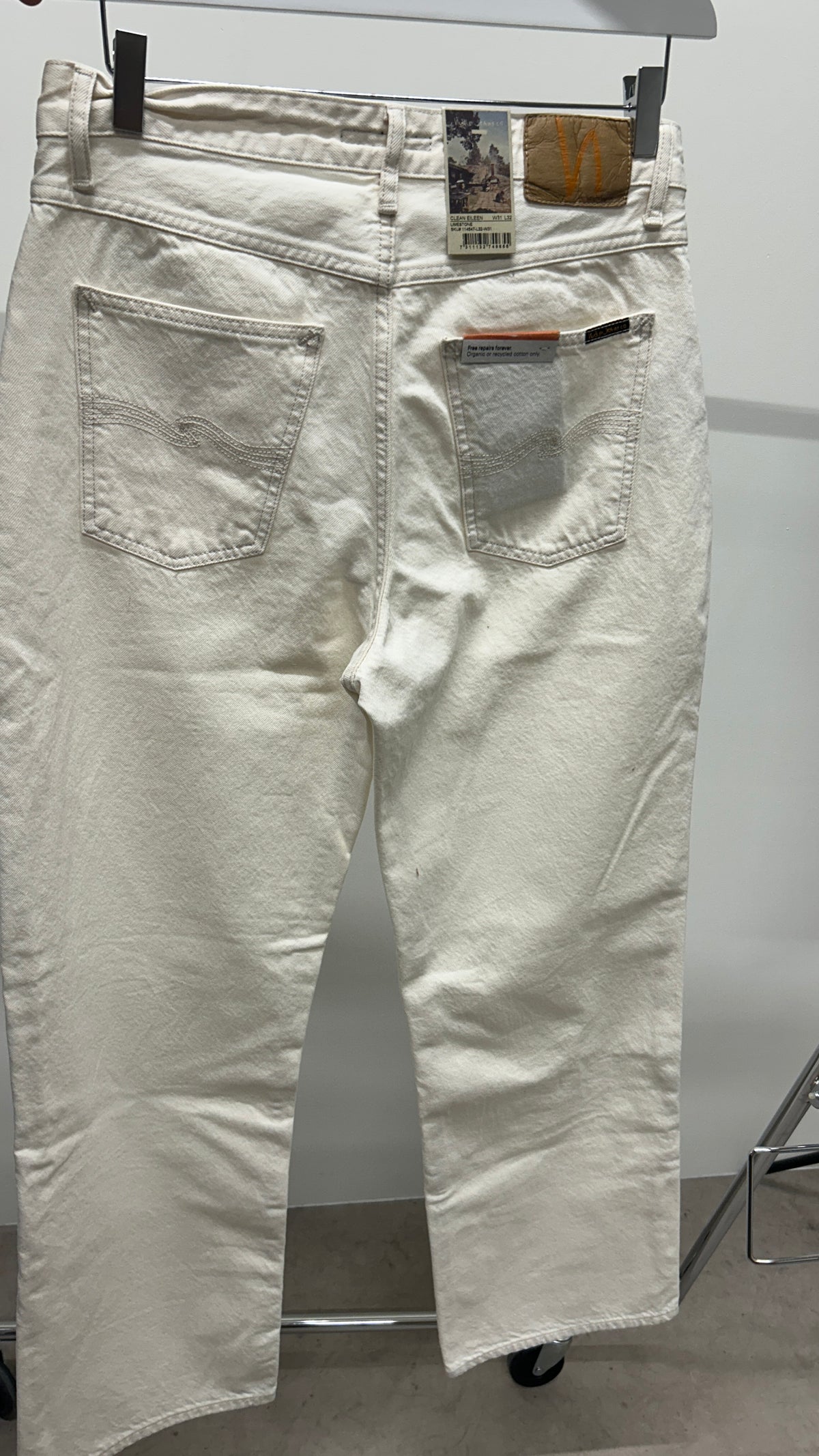 Jean ample en coton bio | écru non teinté 'clean eileen limestone'