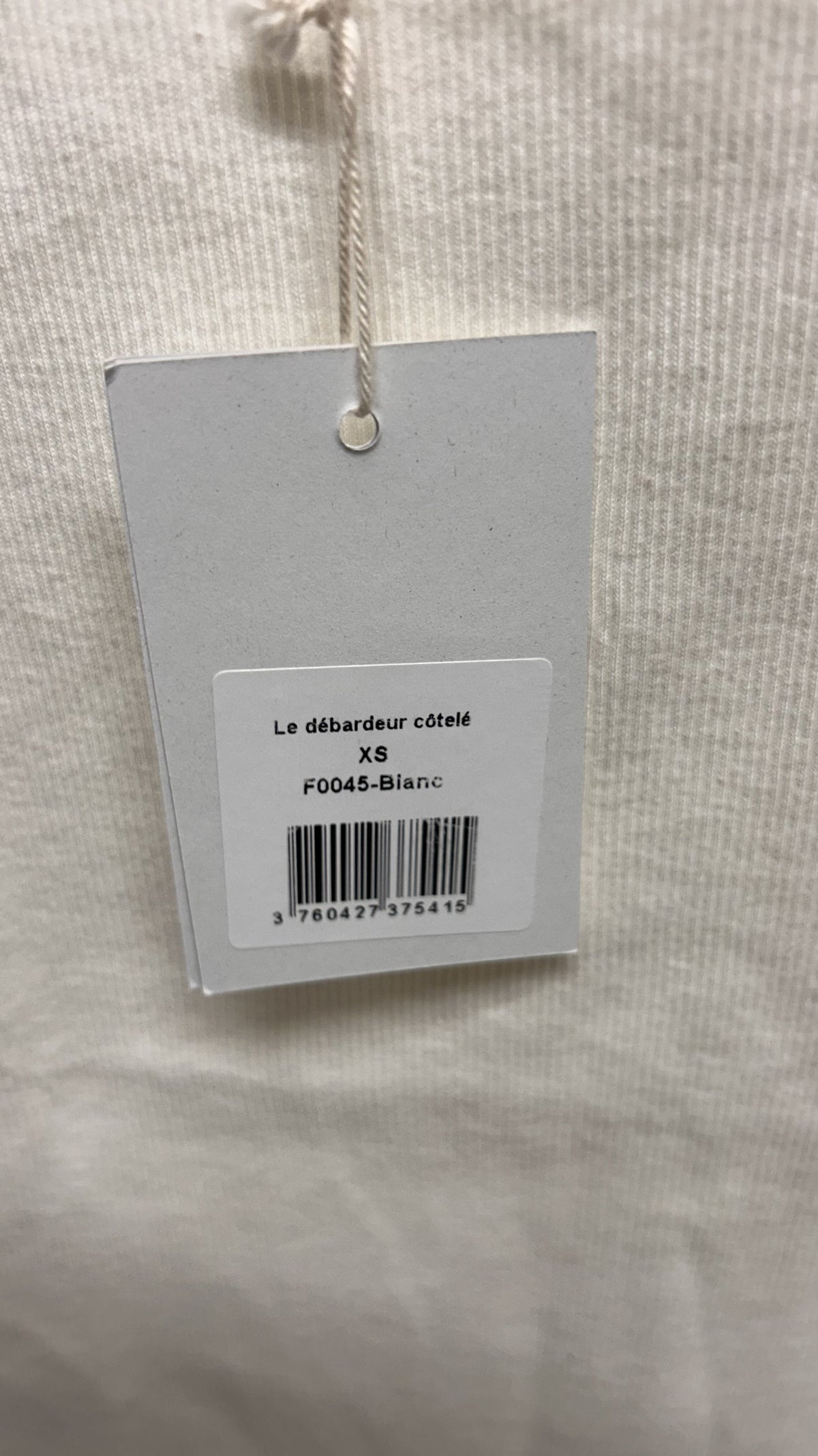 Débardeur côtelé en coton bio | blanc cassé | Blanc