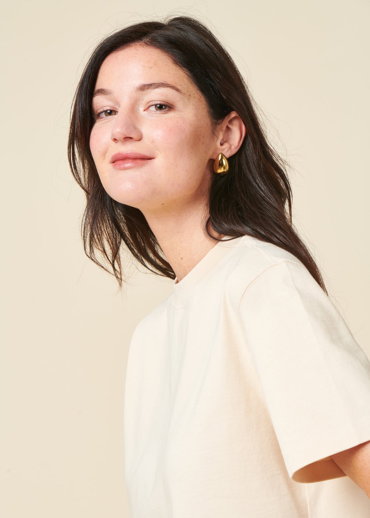 T-shirt boxy en coton bio | écru