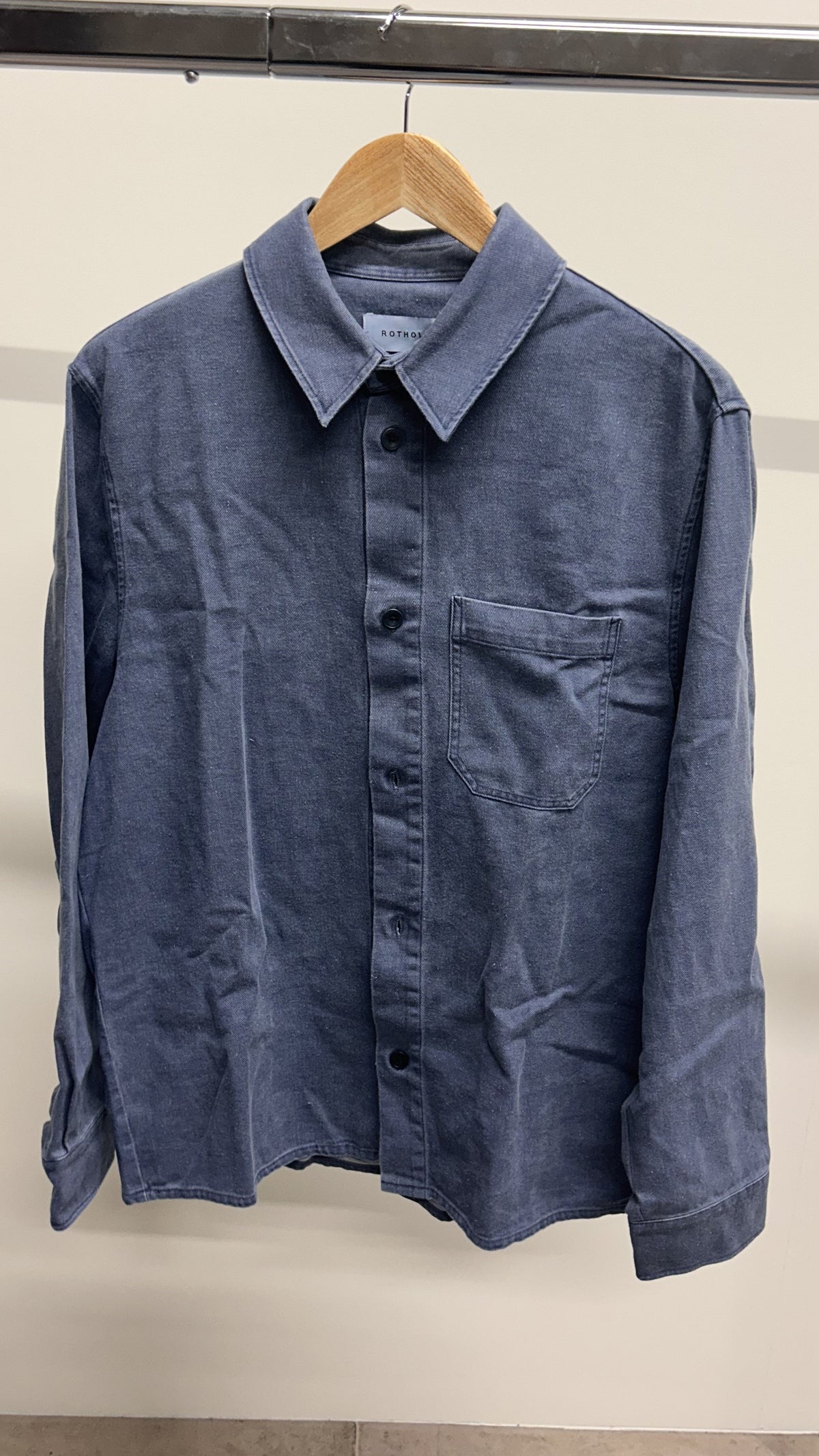 Chemise en coton recyclé | bleu 'denim casual shirt recycled cotton - washed denim'