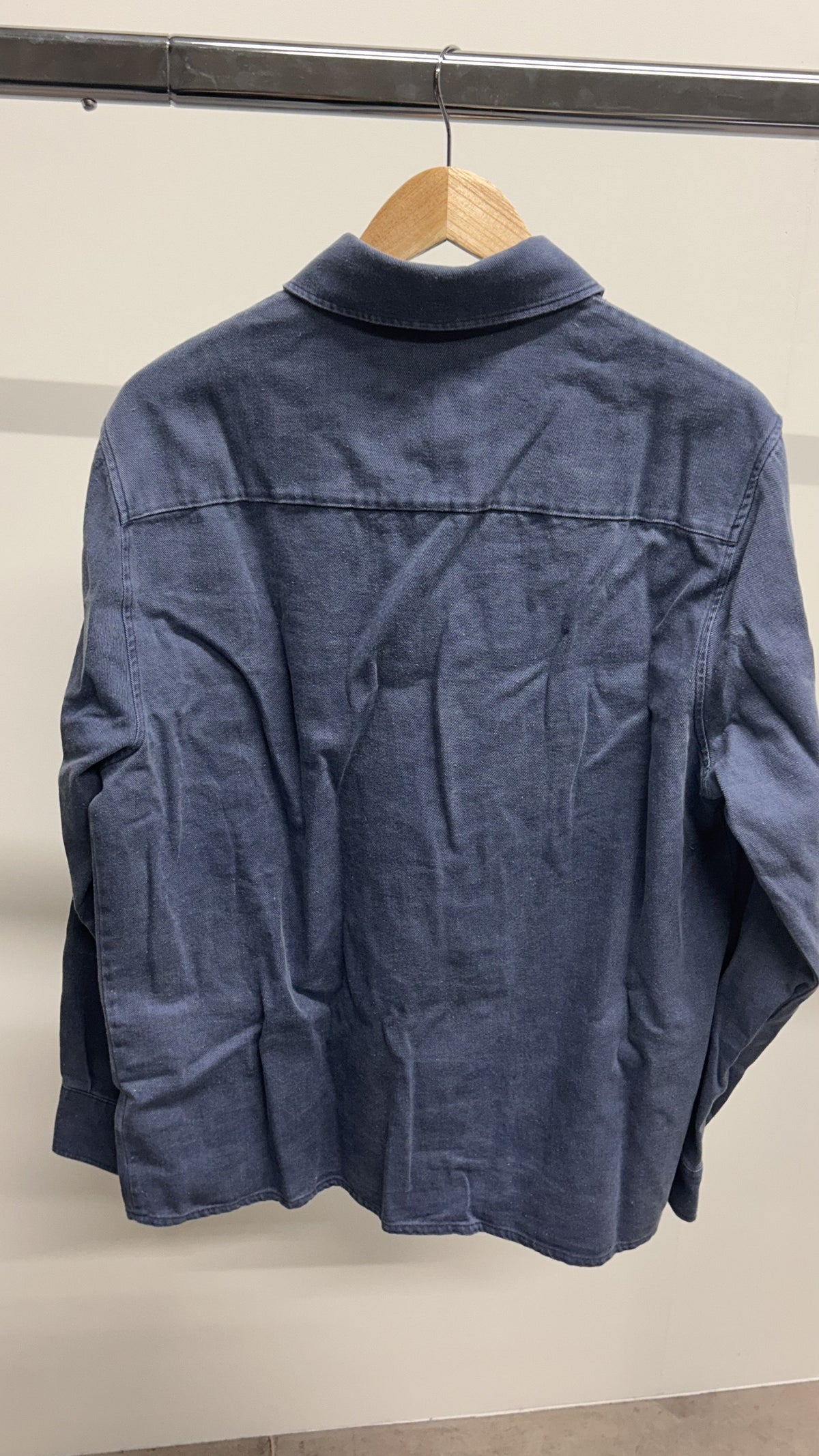 Chemise en coton recyclé | bleu 'denim casual shirt recycled cotton - washed denim'