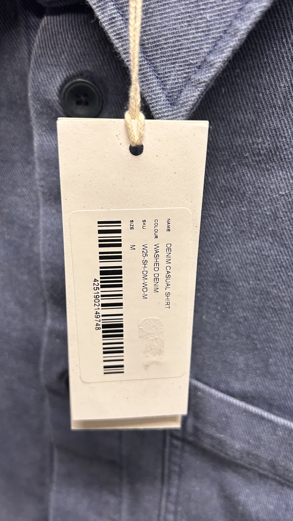 Chemise en coton recyclé | bleu 'denim casual shirt recycled cotton - washed denim'