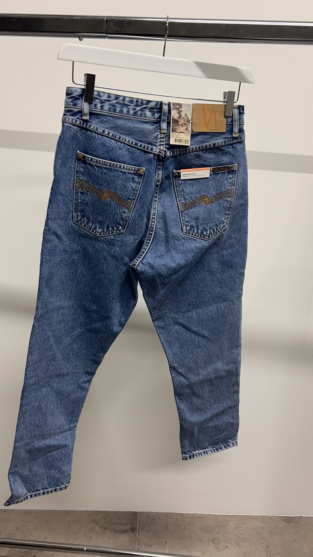 Jean mom en coton bio | bleu 'breezy britt casual blue'