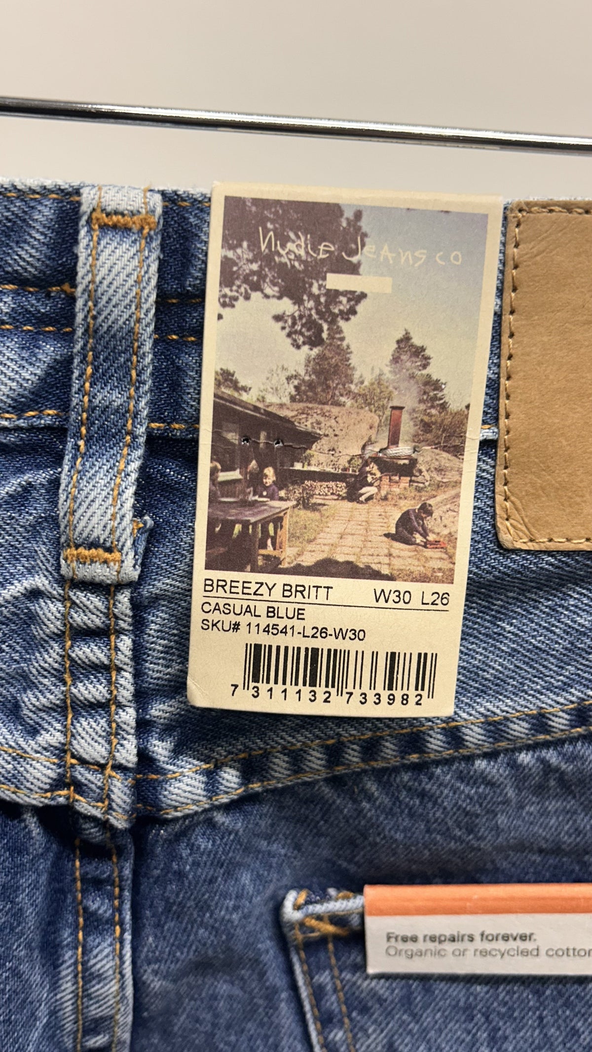 Jean mom en coton bio | bleu 'breezy britt casual blue'