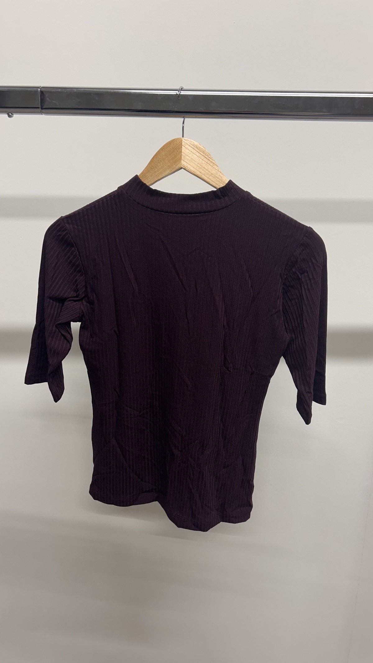 T-shirt côtelé en tencel | aubergine 'nina - cherry lacquer'