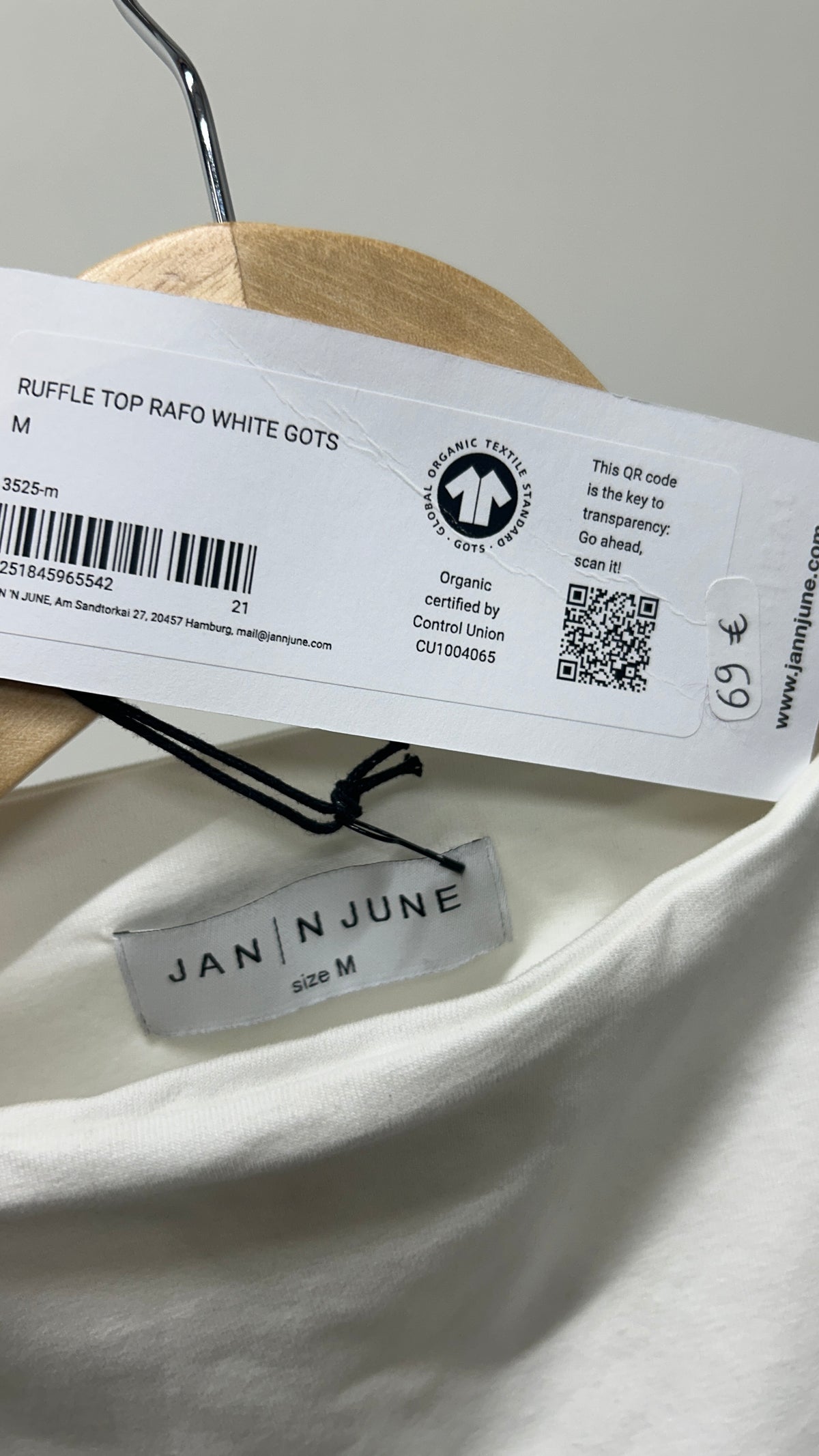 Top sans manches en coton bio | blanc 'rafo white'