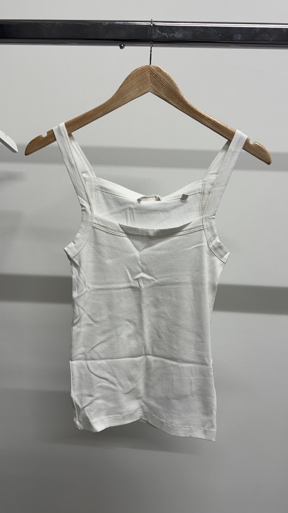 Débardeur côtelé en coton bio | blanc 'rib strap top star white'