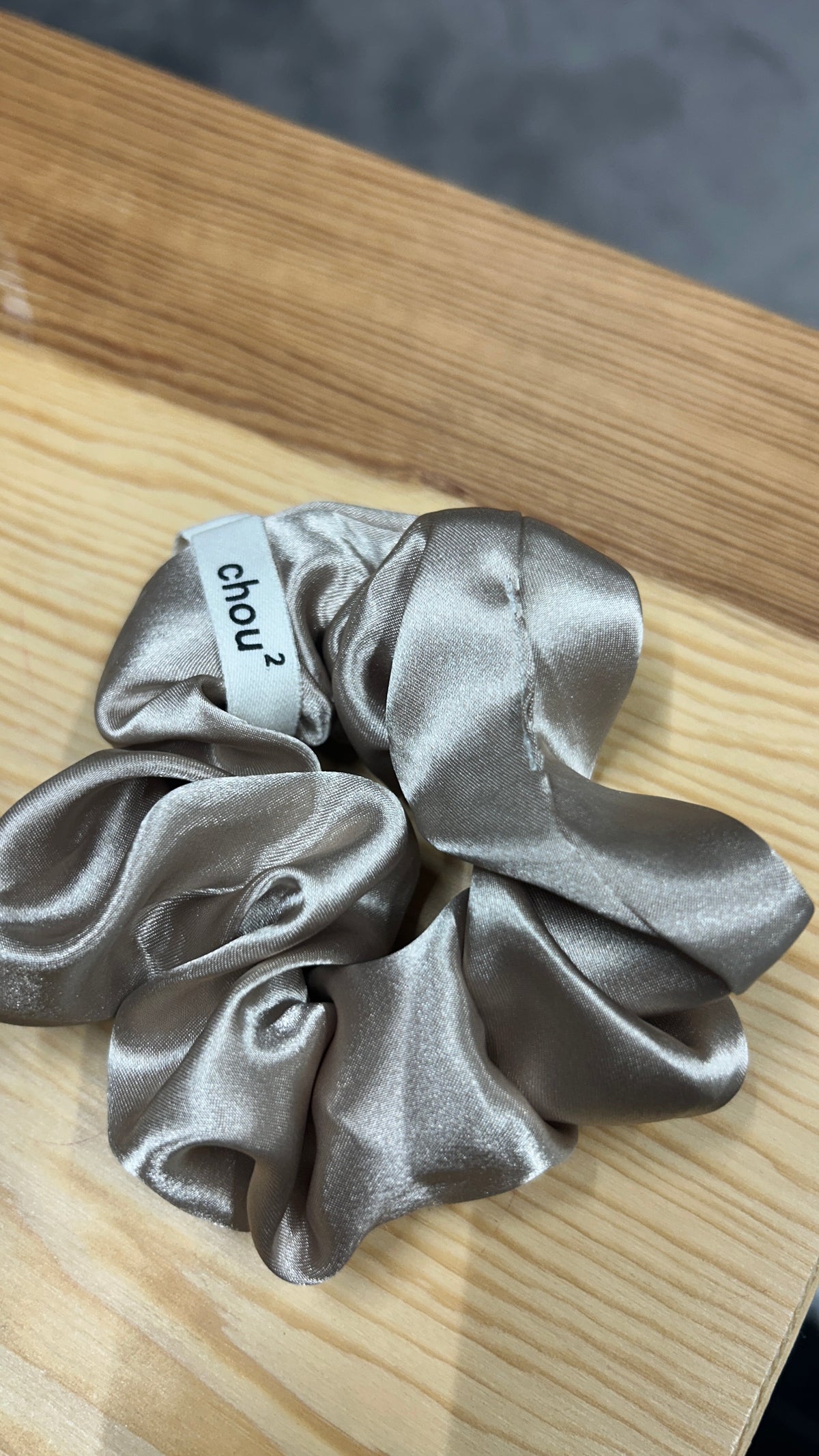 Chouchou upcyclé | beige 'chouchou en satin champagne'