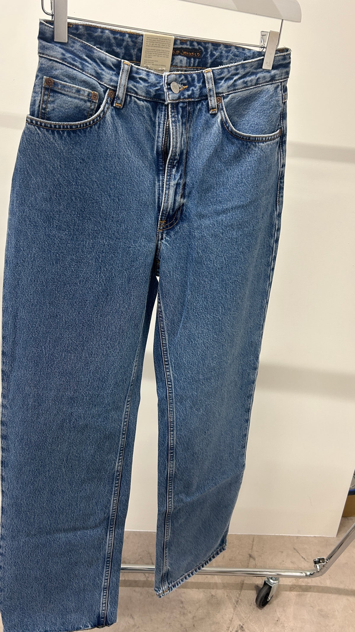 Jean large en coton bio | Bleu 'clean eileen casual blue'