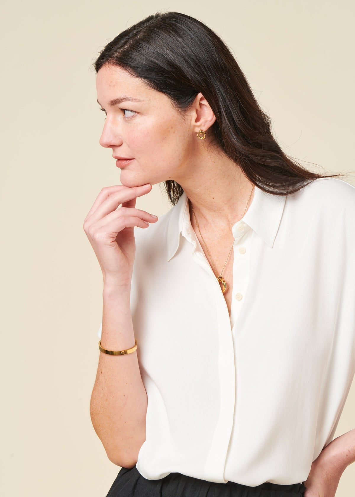 Chemisier en ecovero | blanc 'larisaana off white'