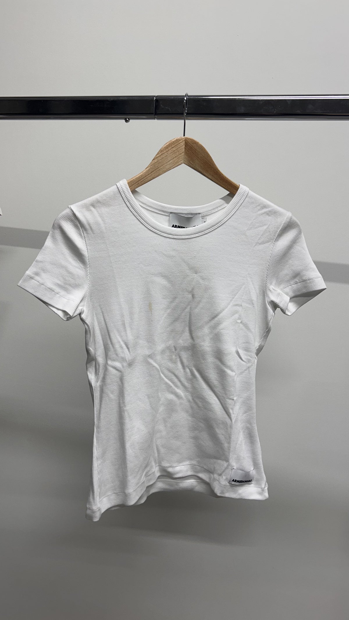 T-shirt côtelé en coton bio | blanc 'kardaa white'