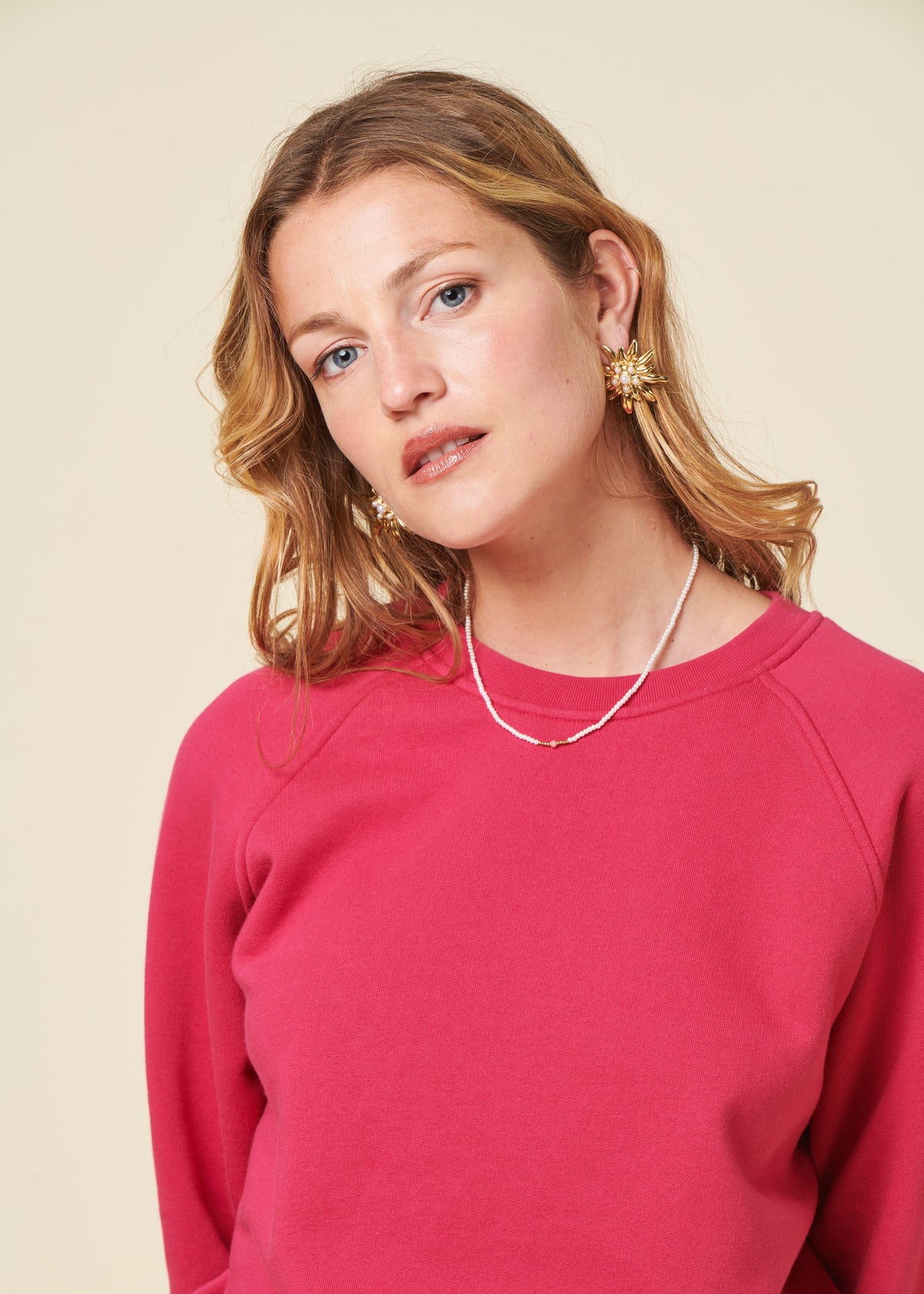 Sweat en coton bio | fuchsia