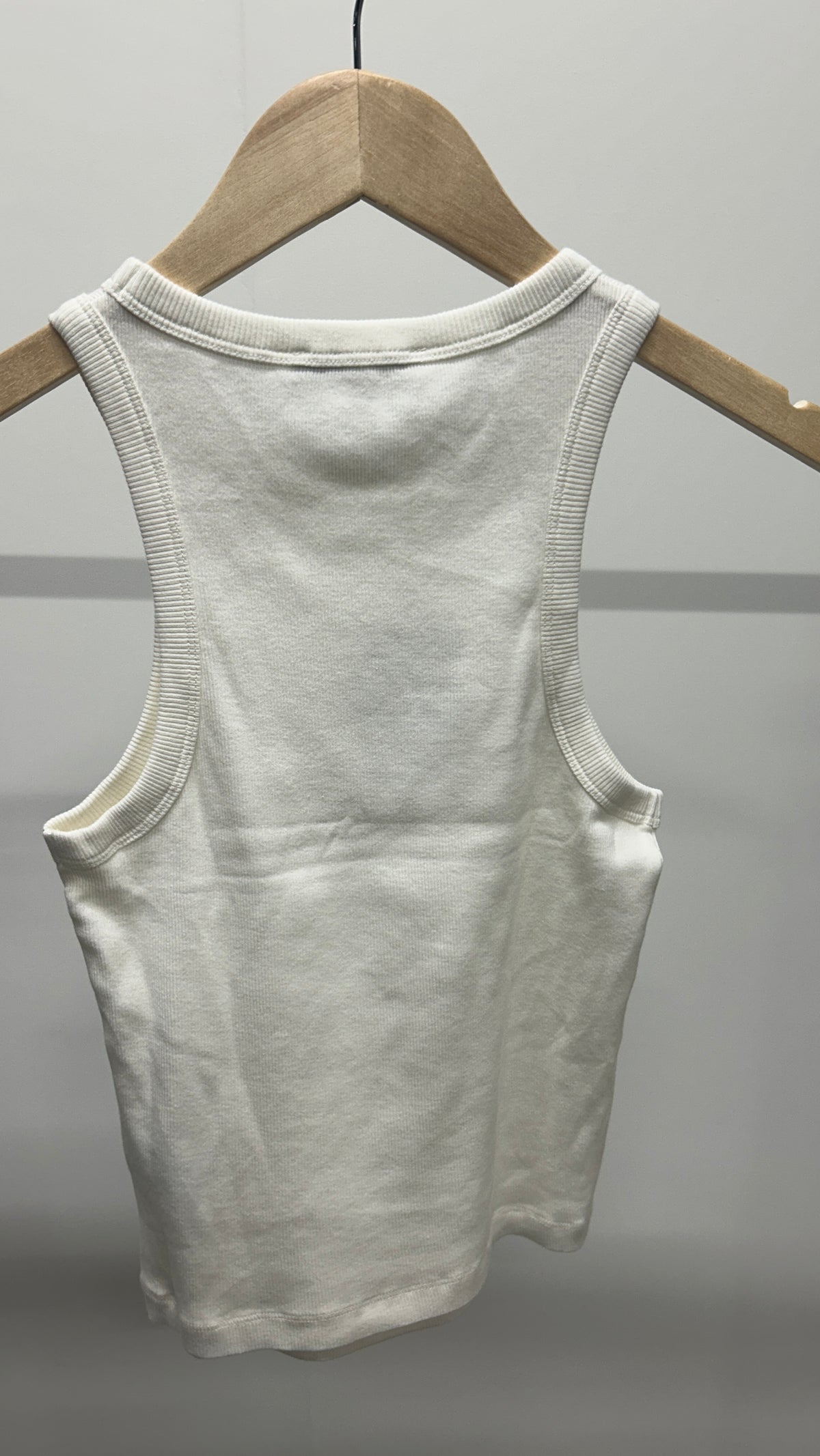 Débardeur côtelé en coton bio | blanc cassé | Blanc