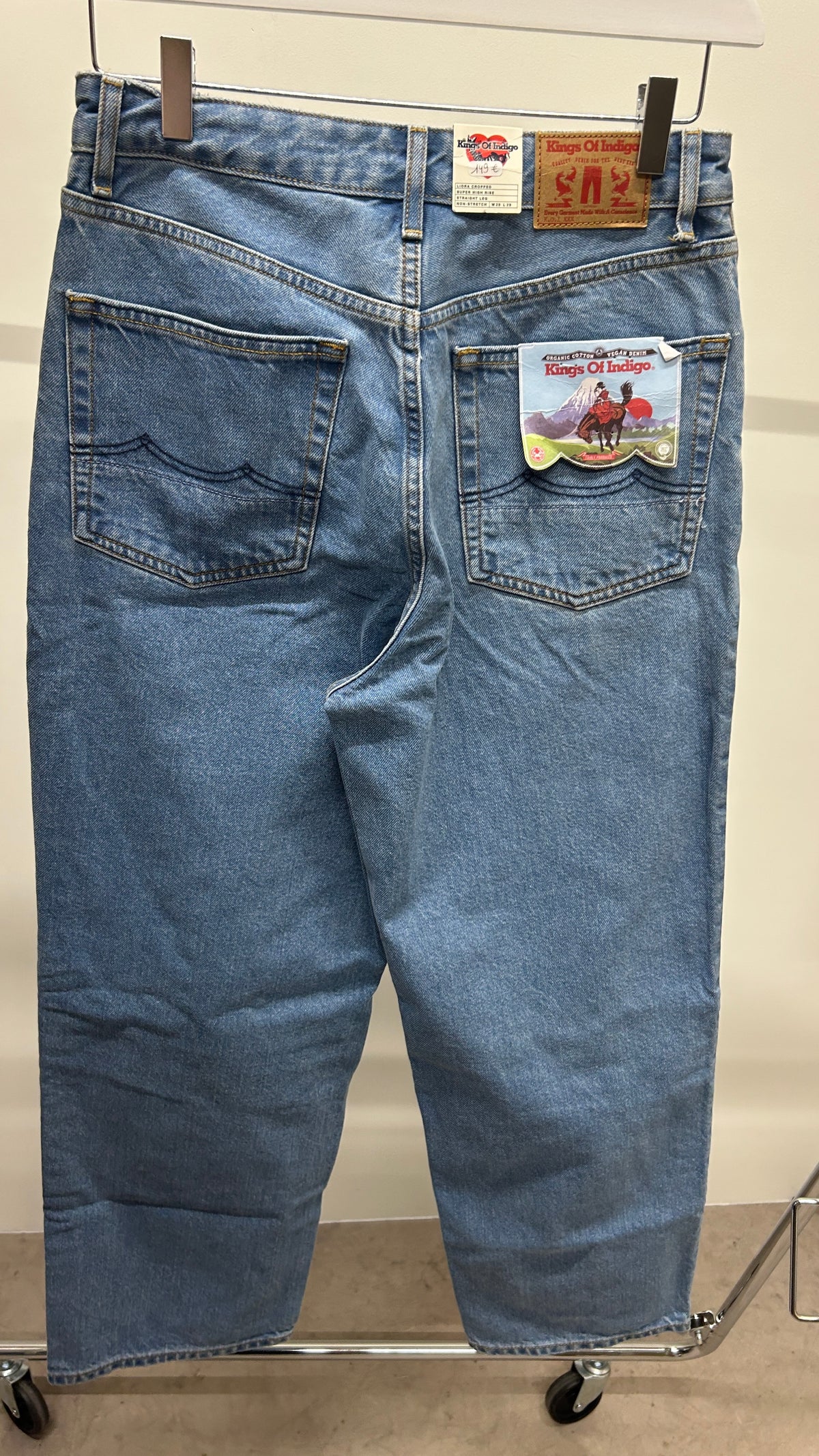 Jean mom en coton bio | bleu 'breezy britt casual blue'