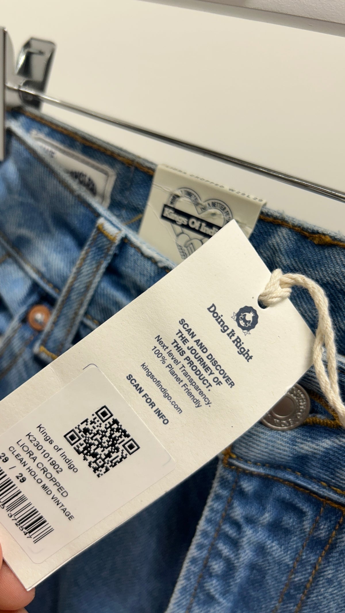 Jean mom en coton bio | bleu 'breezy britt casual blue'