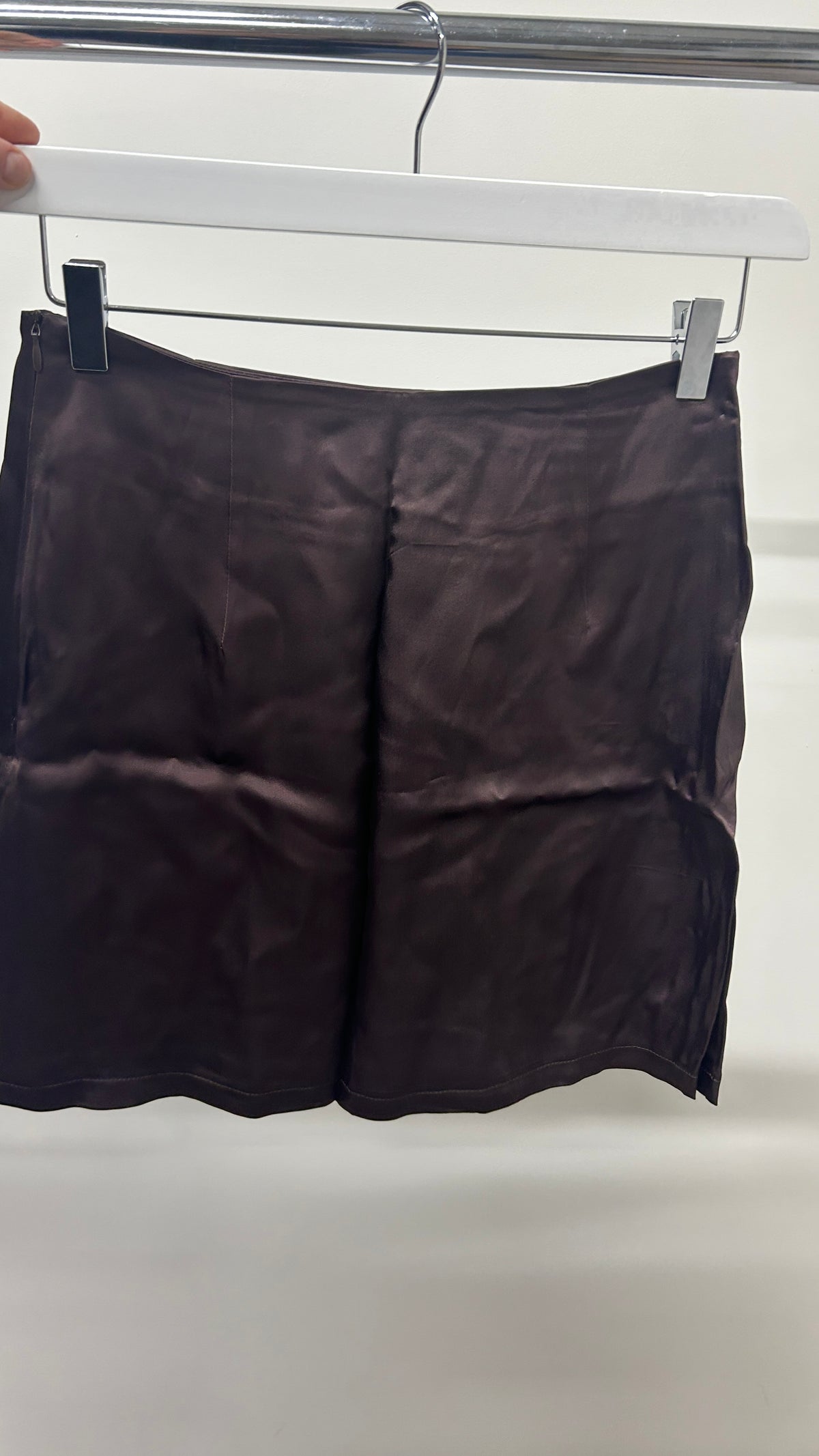 Mini-jupe portefeuille en viscose enka | marron 'filio espresso'