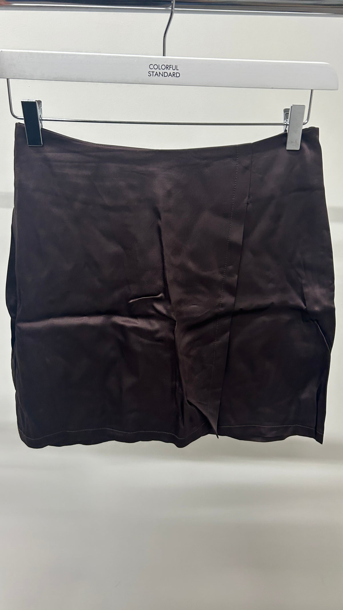 Mini-jupe portefeuille en viscose enka | marron 'filio espresso'