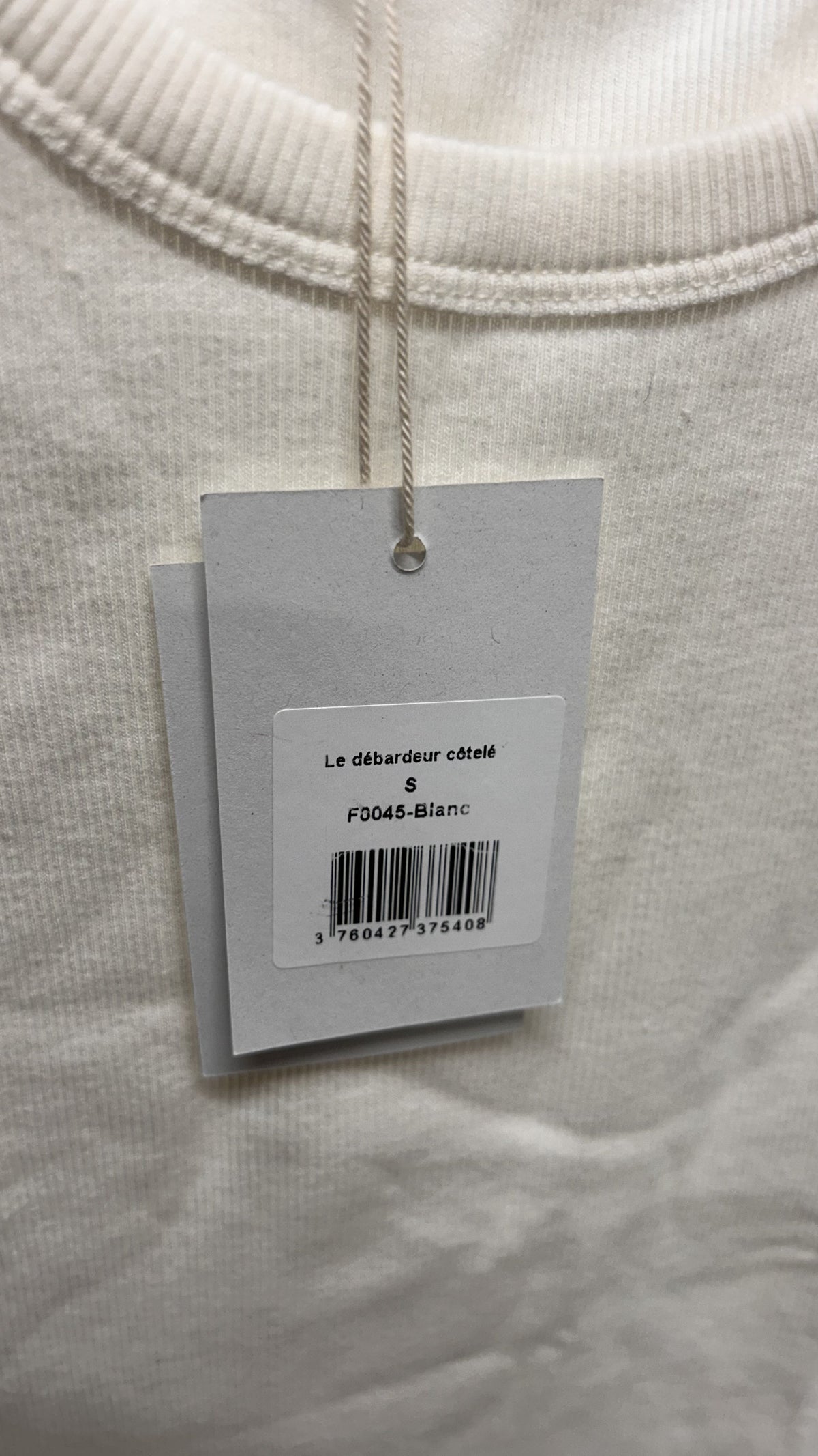 Débardeur côtelé en coton bio | blanc cassé | Blanc