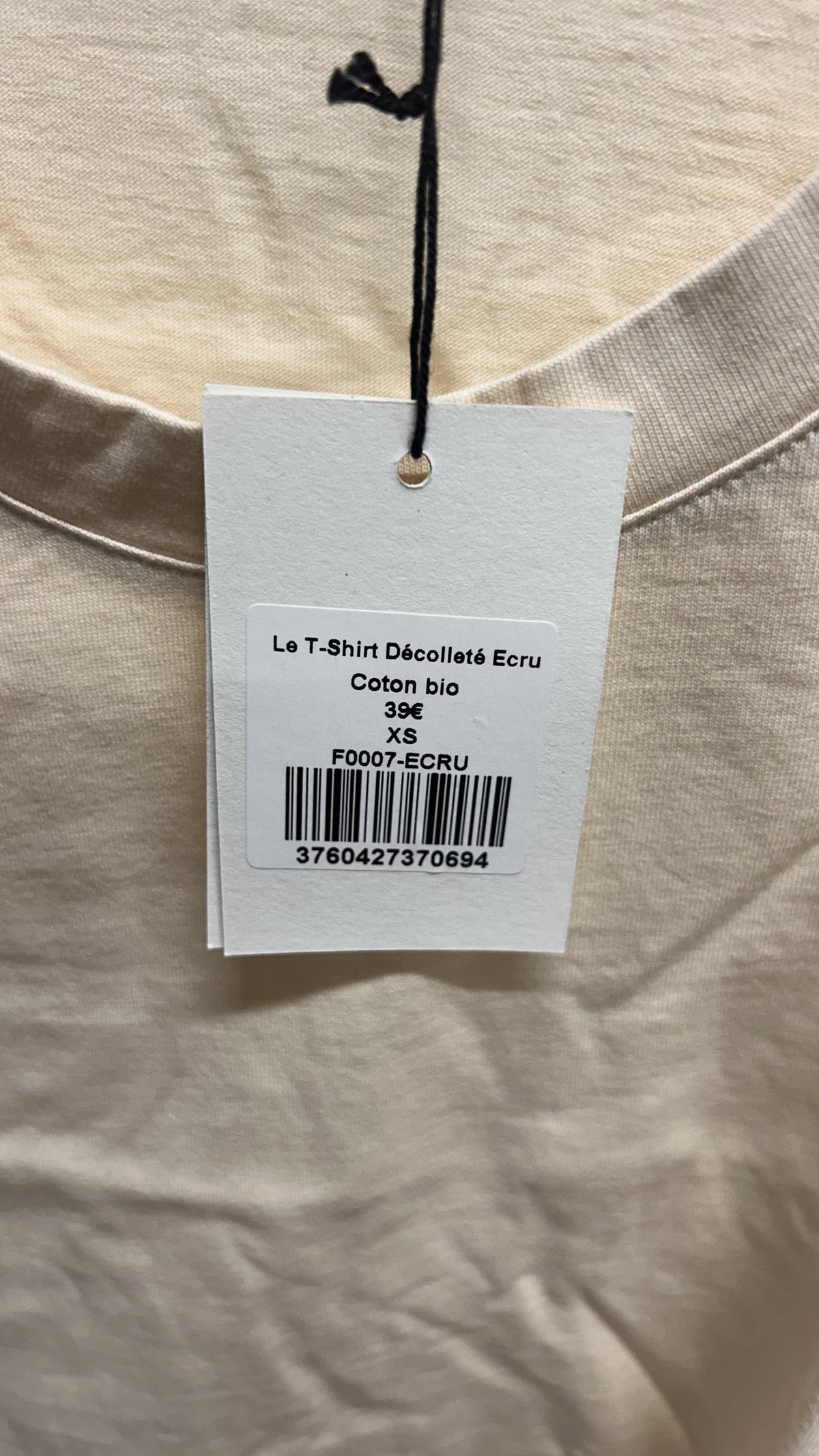 le t-shirt décolleté écru