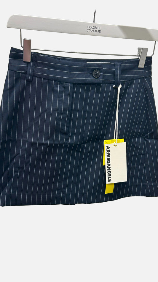 pinstripe mini skirt - night sky-white