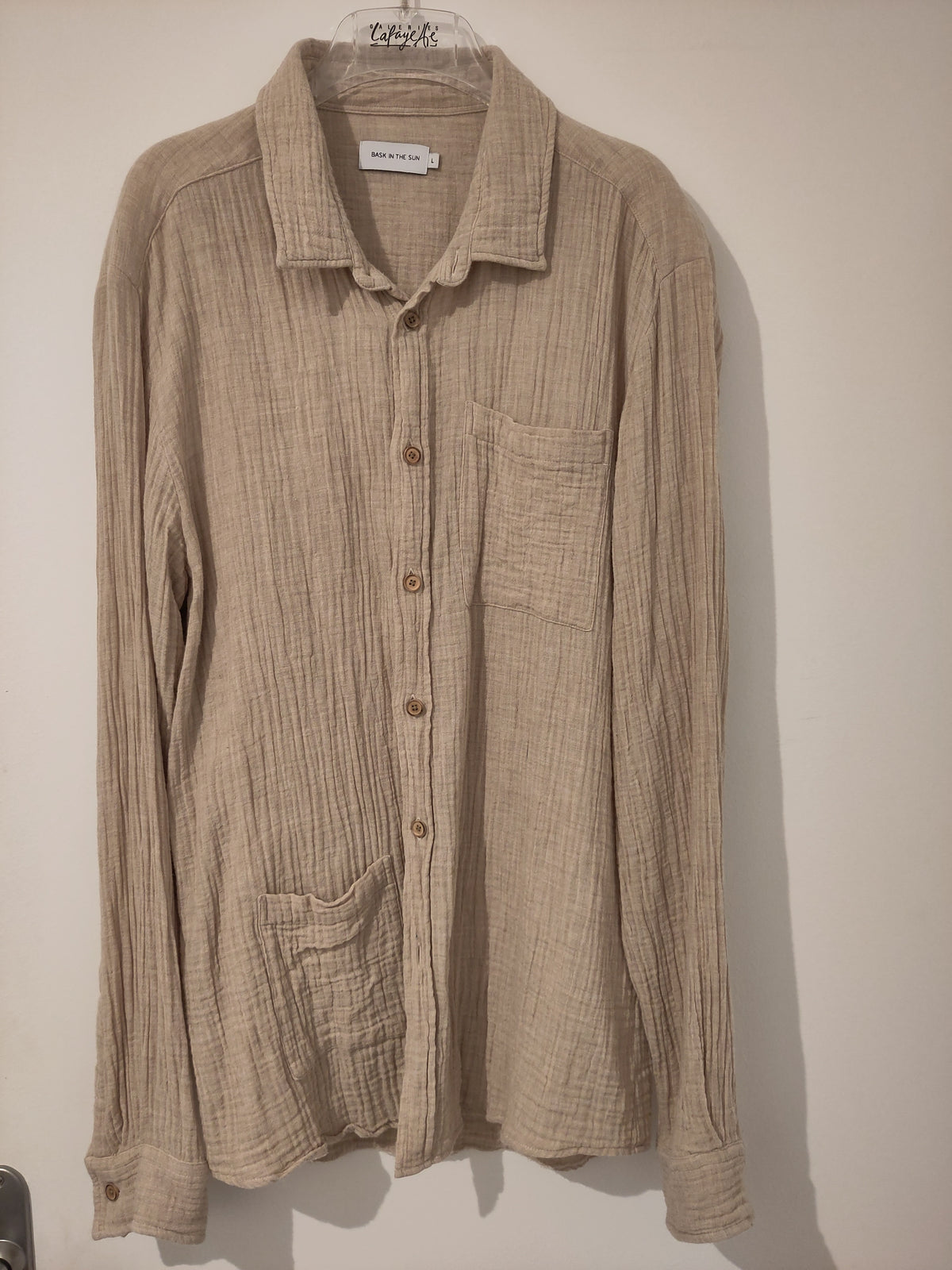 Chemise en gaze de coton bio | beige 'Oihana - cappuccino'