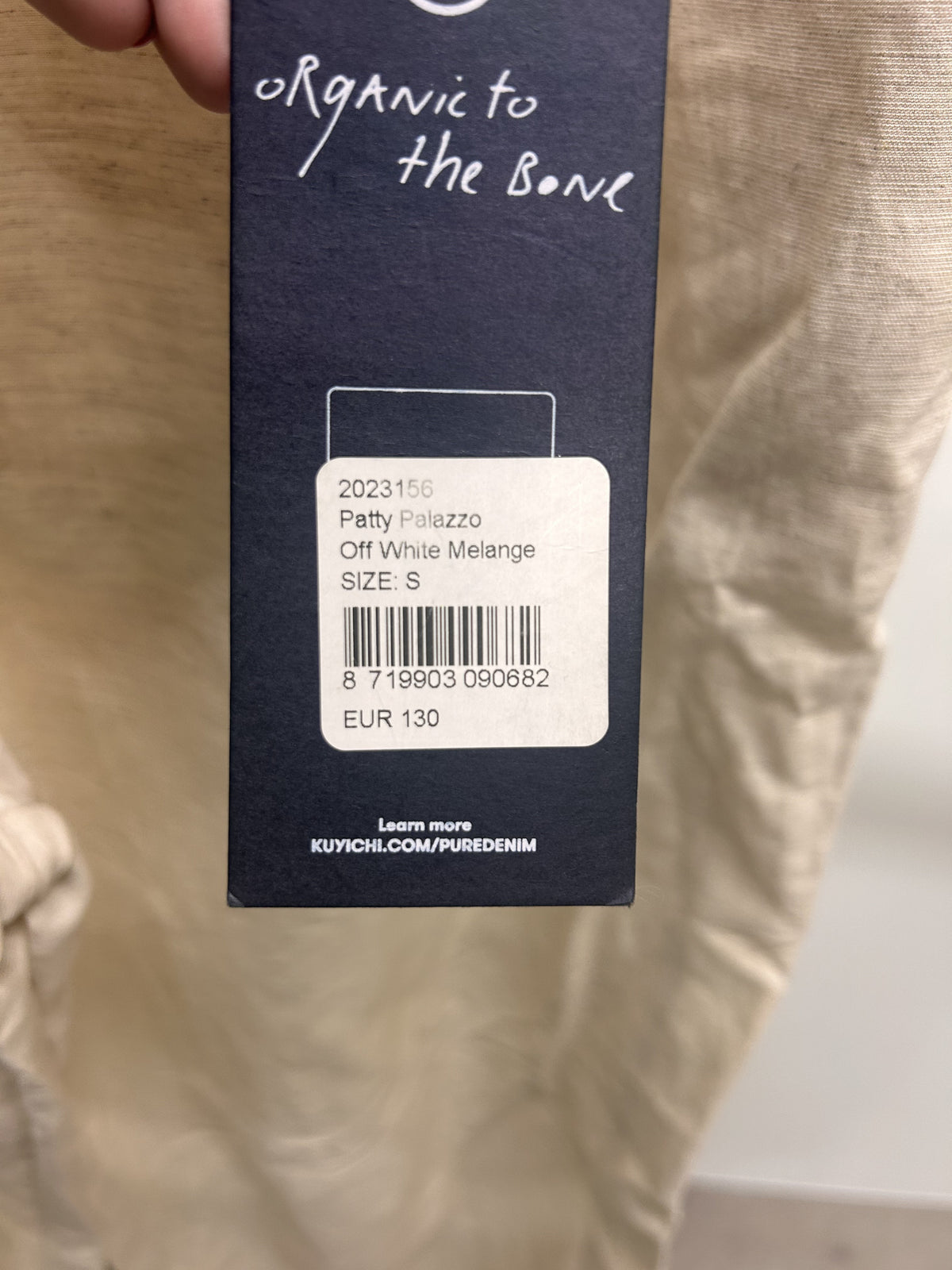 Pantalon en tencel, lin et coton bio | Écru 'patty palazzo'