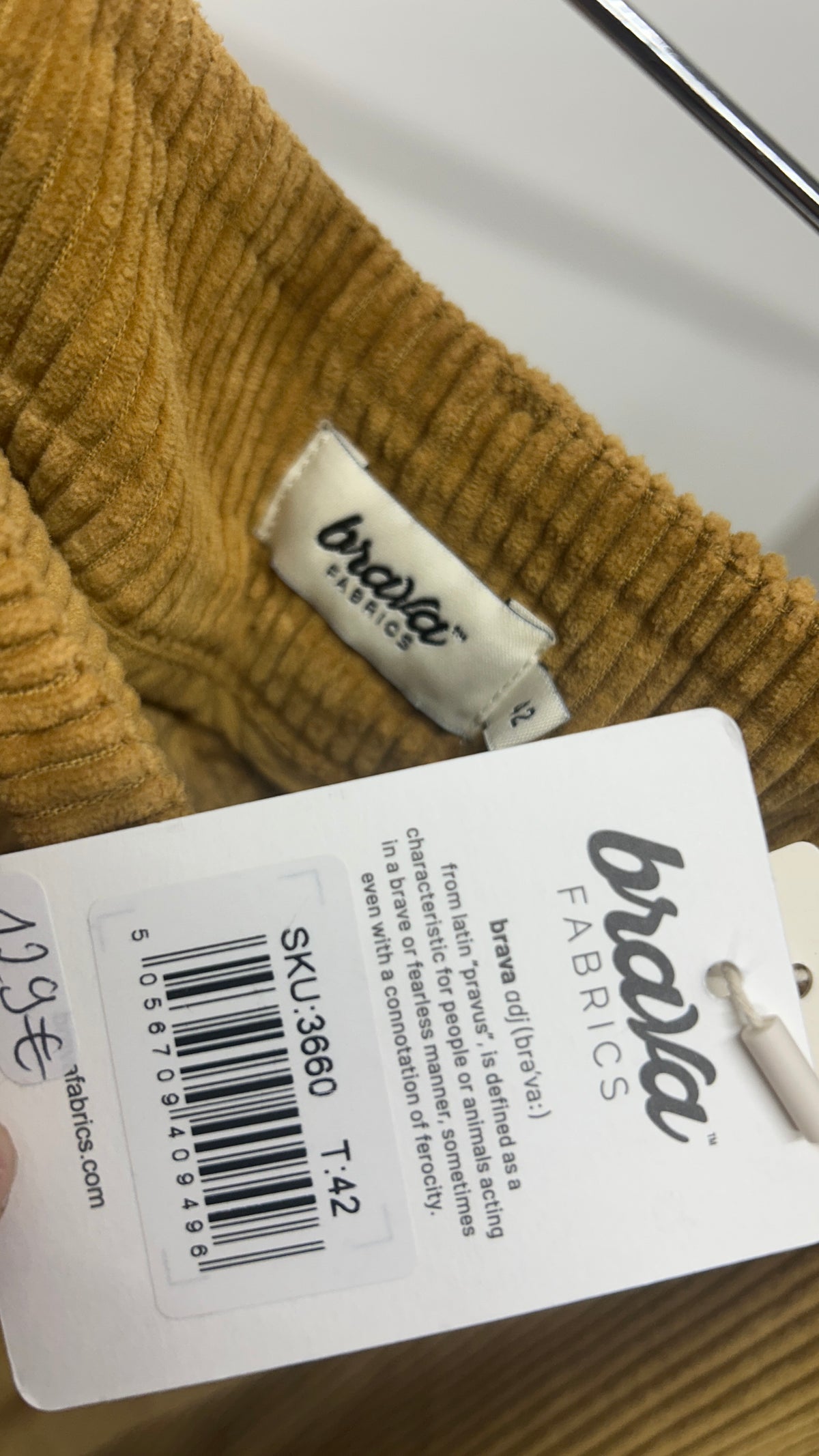 Pantalon pinces droit velours en coton bio | camel 'corduroy pleated pants'