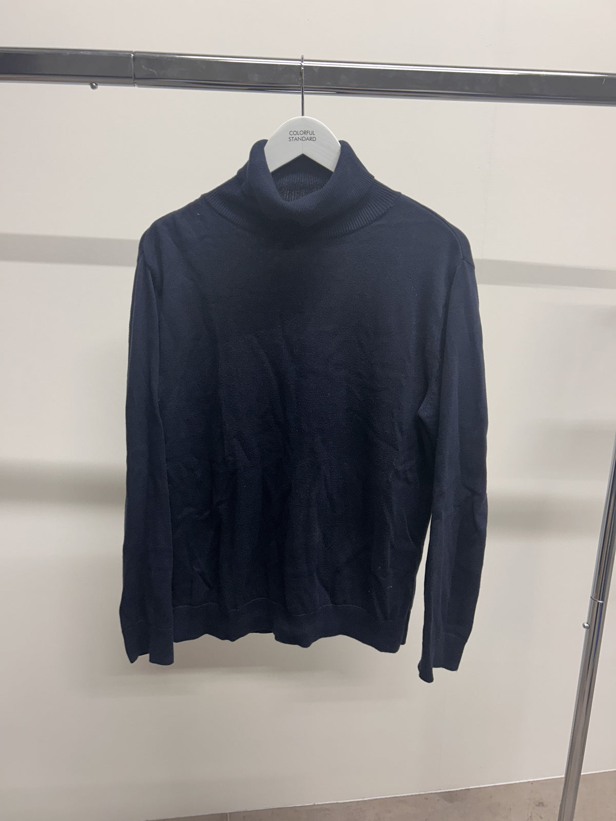 Pull col roulé en coton bio | marine