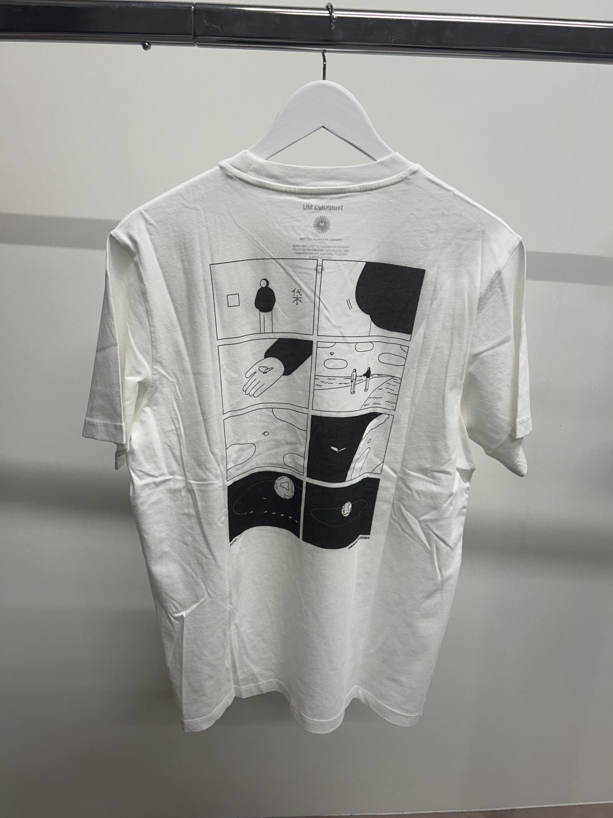 T-shirt imprimé en coton bio | blanc 'pocket zach tee - white'