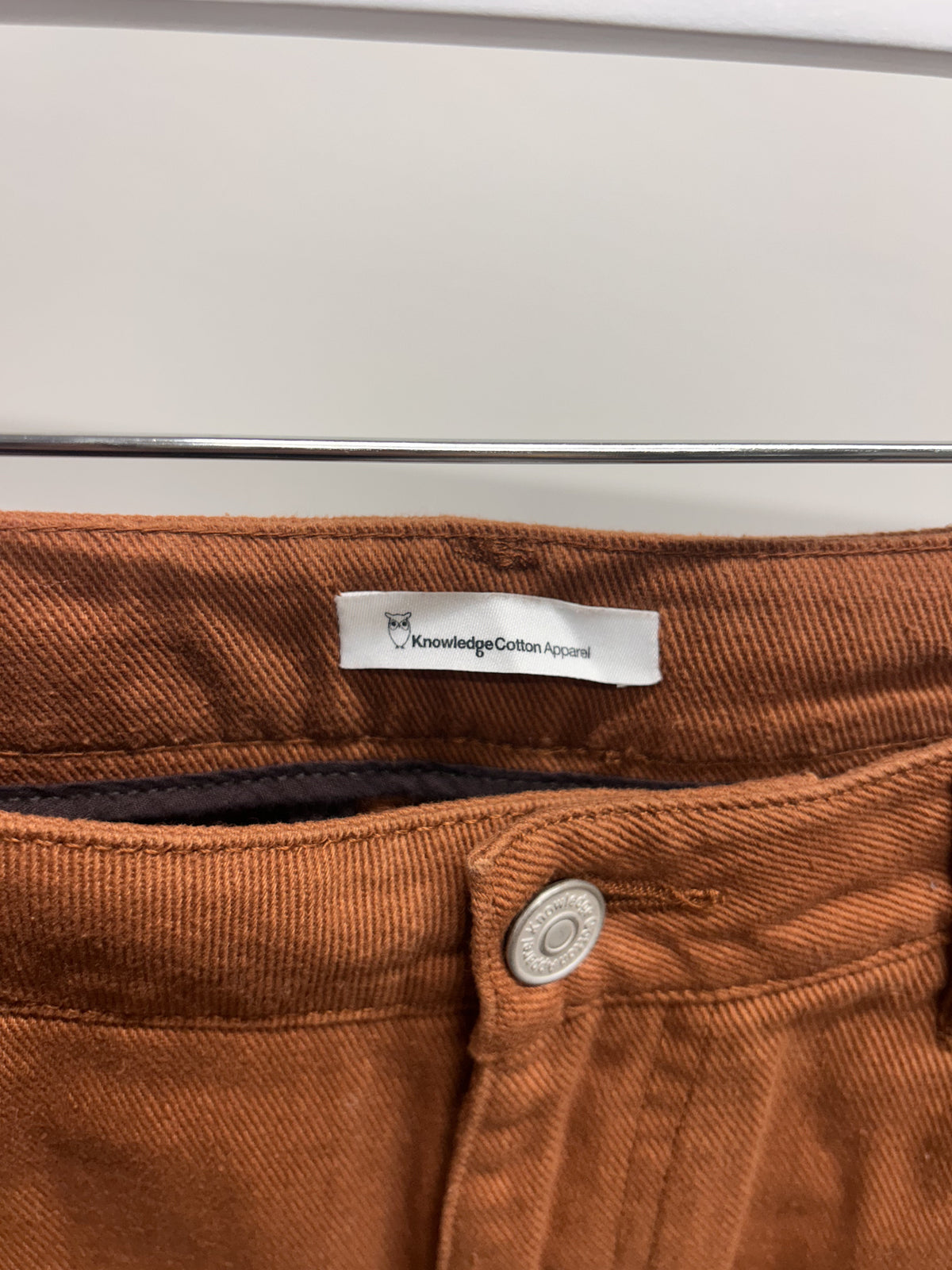 Pantalon ample en coton bio | orange 'posey wide mid-rise twill pant mocha bisque'